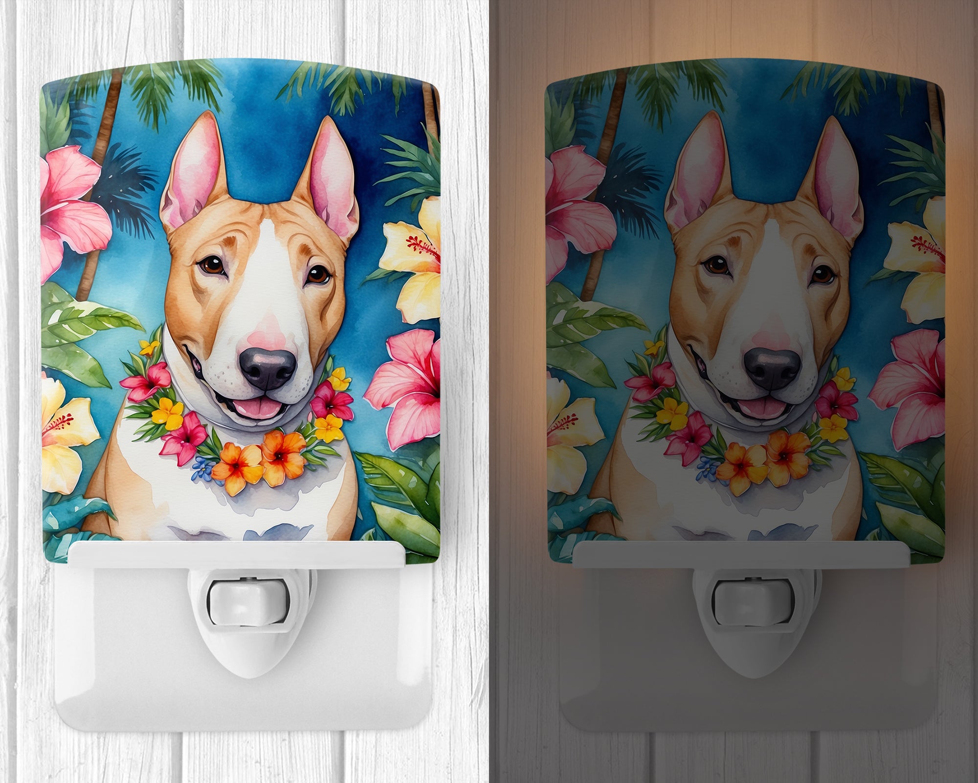 Buy this English Bull Terrier Luau Ceramic Night Light