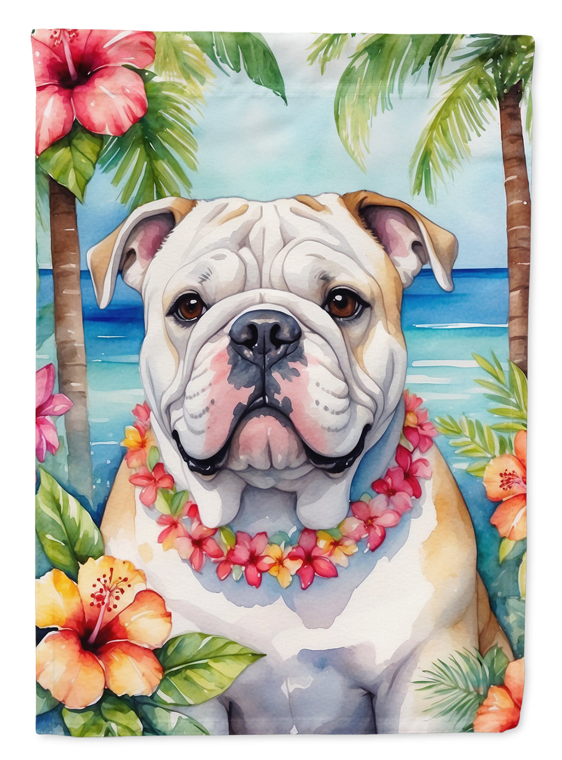 Buy this English Bulldog Luau House Flag