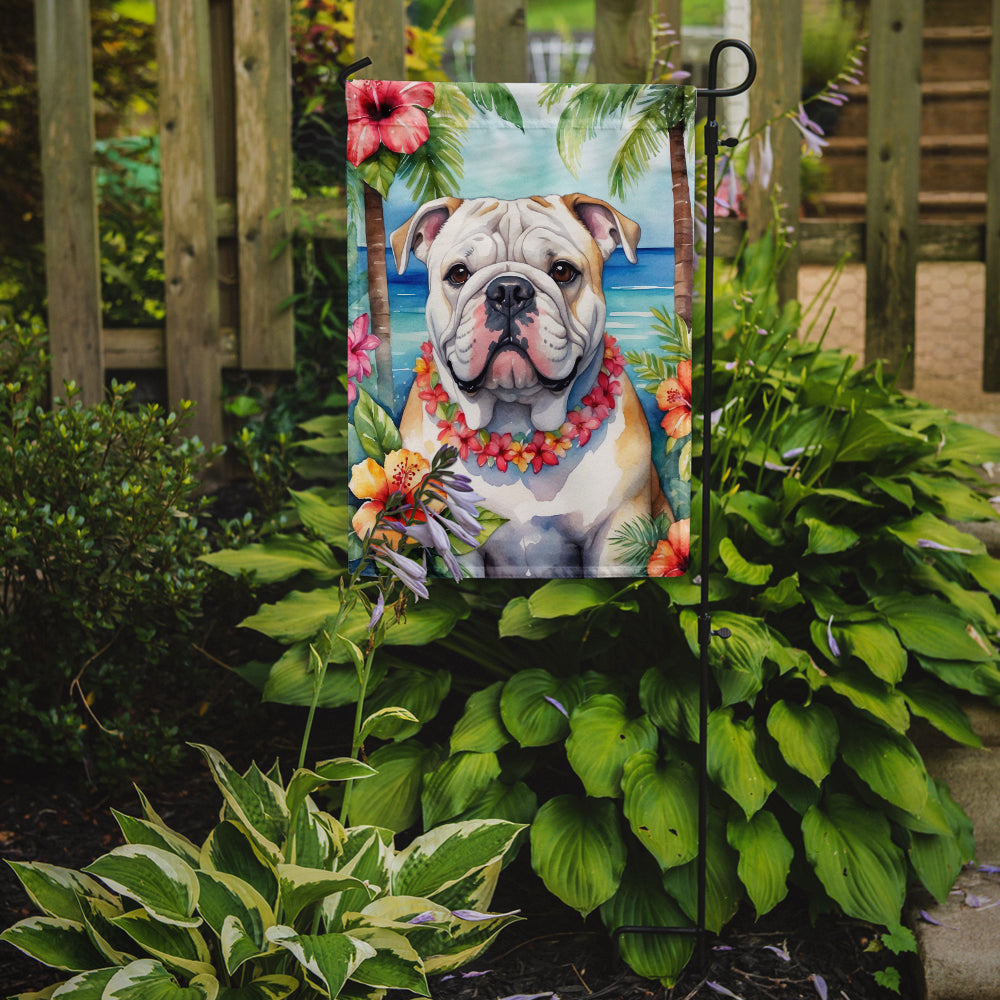 English Bulldog Luau Garden Flag