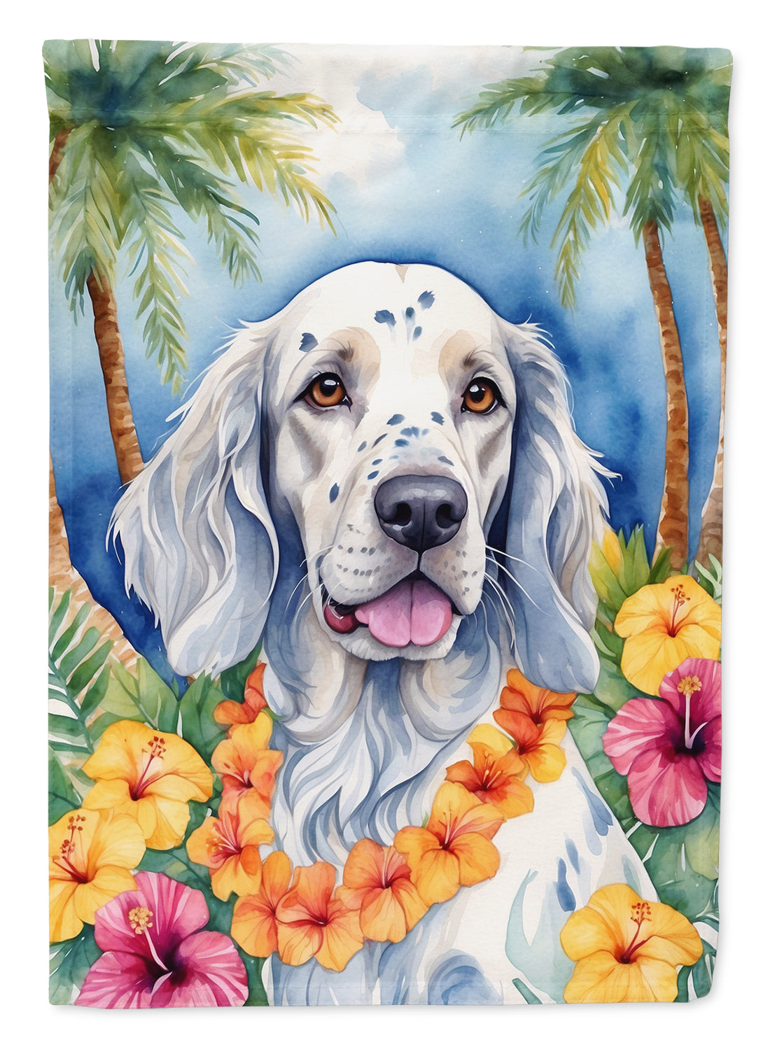 Buy this English Setter Luau Garden Flag