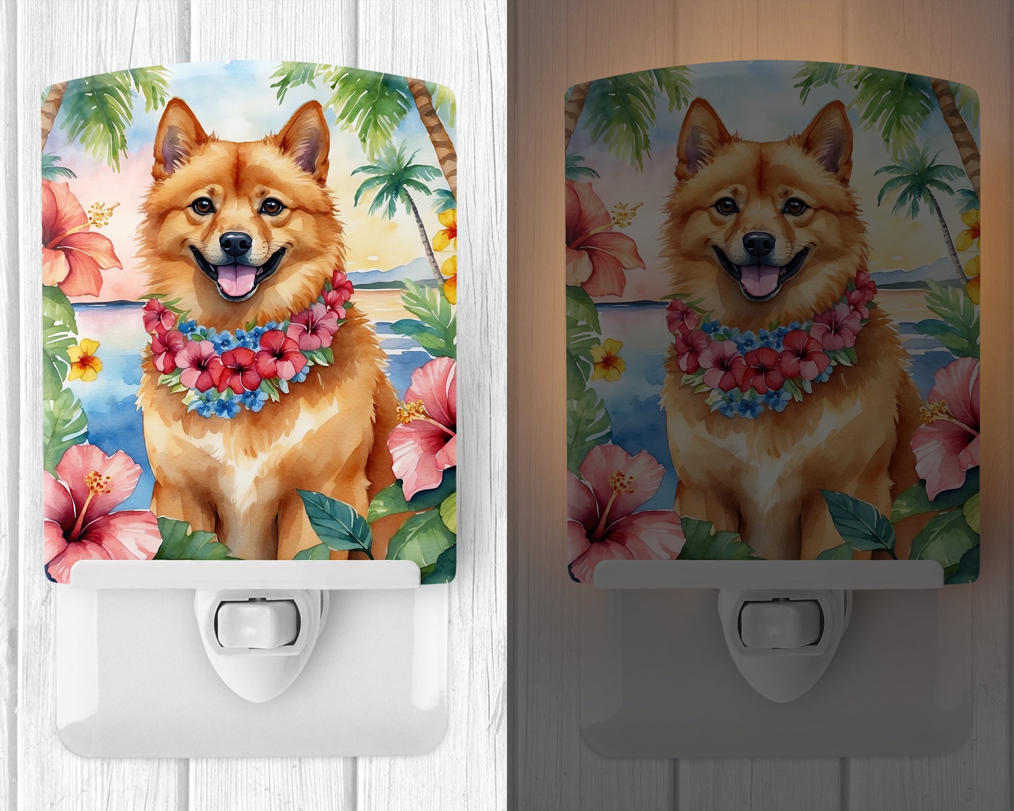 Buy this Finnish Spitz Luau Ceramic Night Light