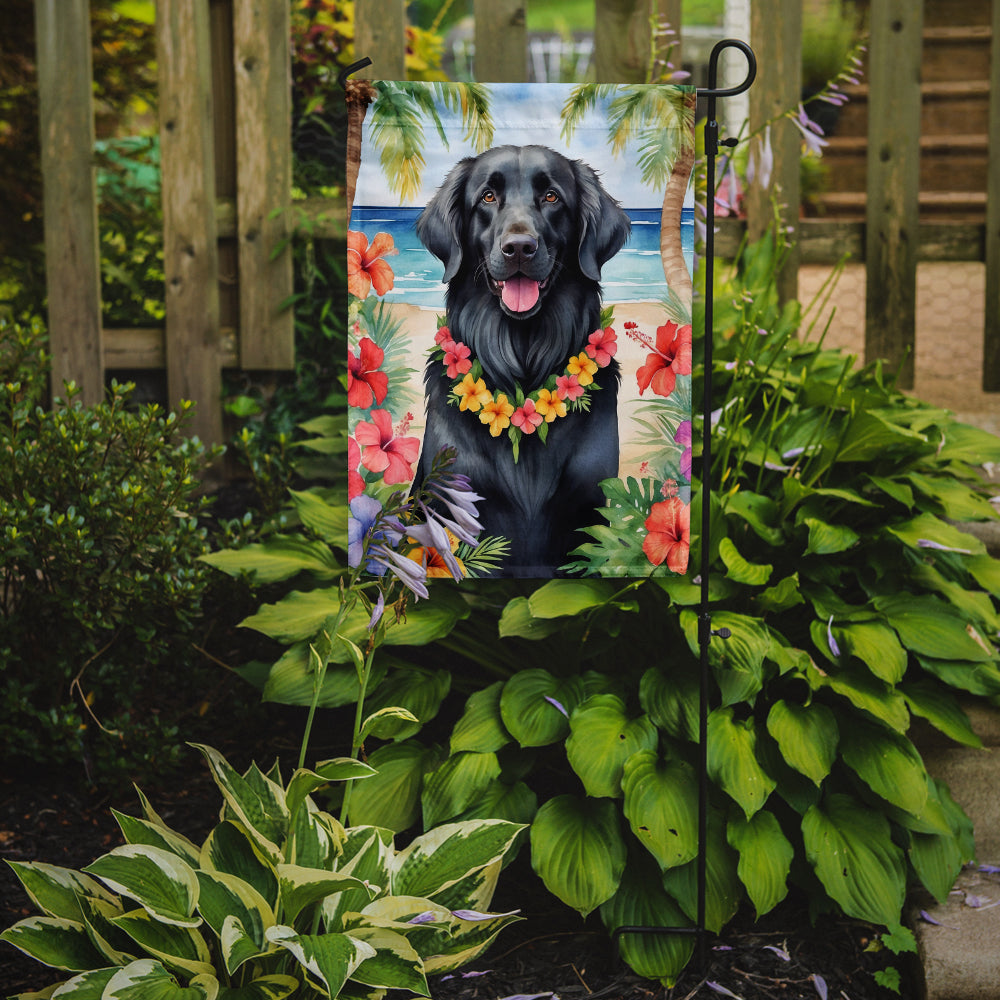 Flat-Coated Retriever Luau Garden Flag