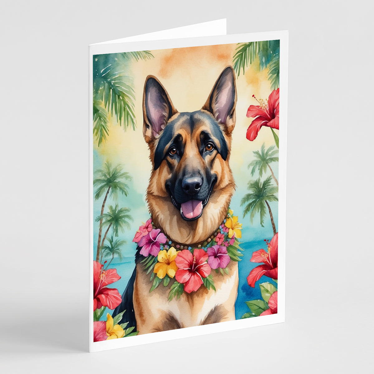 Buy this German Shepherd Luau Greeting Cards Pack of 8