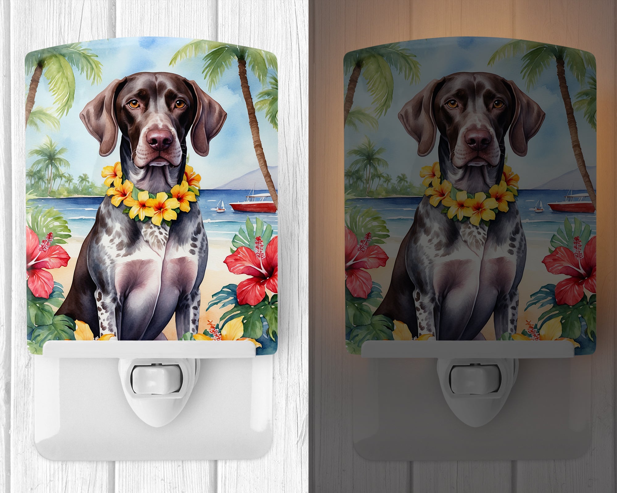 Buy this German Shorthaired Pointer Luau Ceramic Night Light