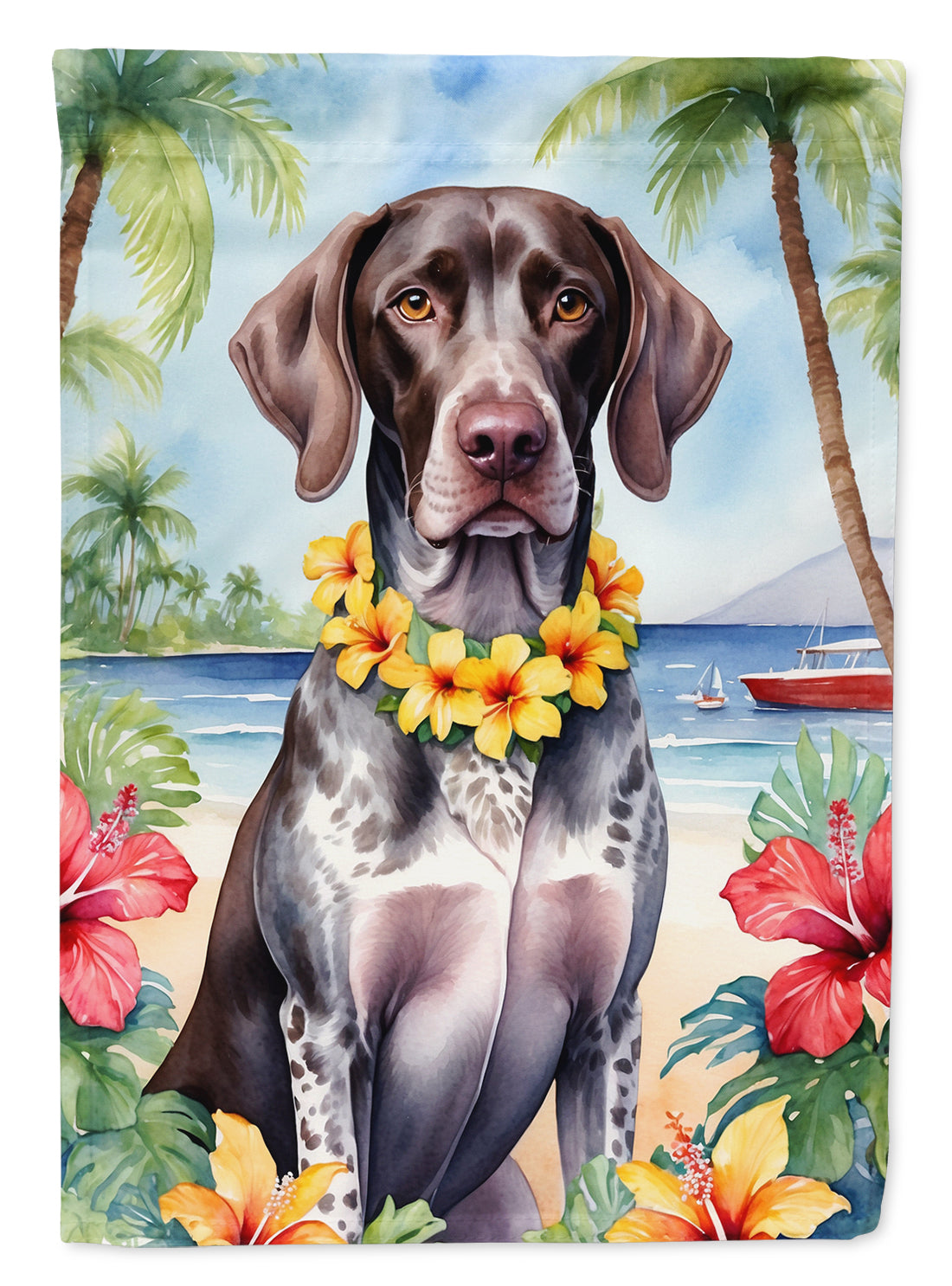 Buy this German Shorthaired Pointer Luau Garden Flag