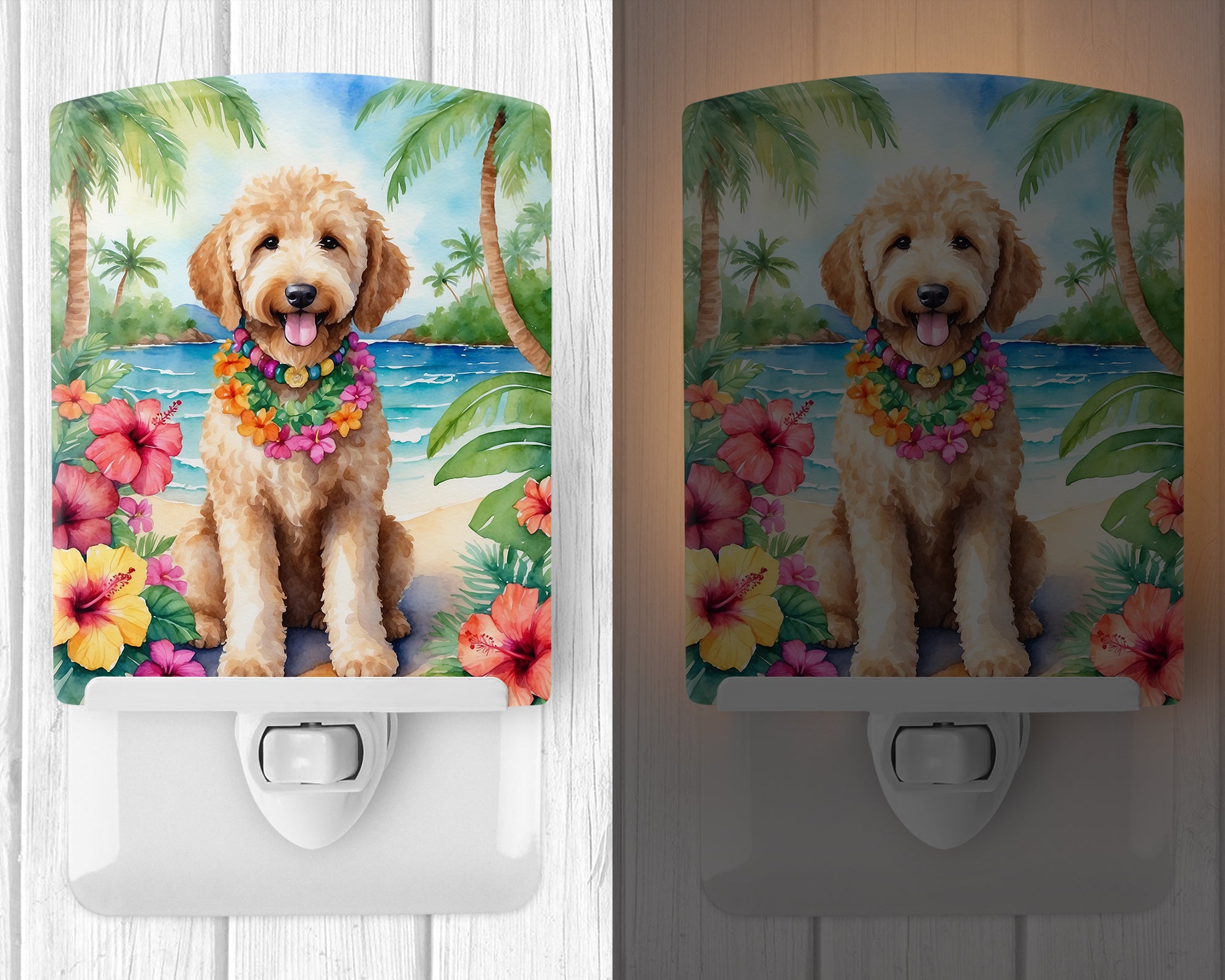 Buy this Goldendoodle Luau Ceramic Night Light