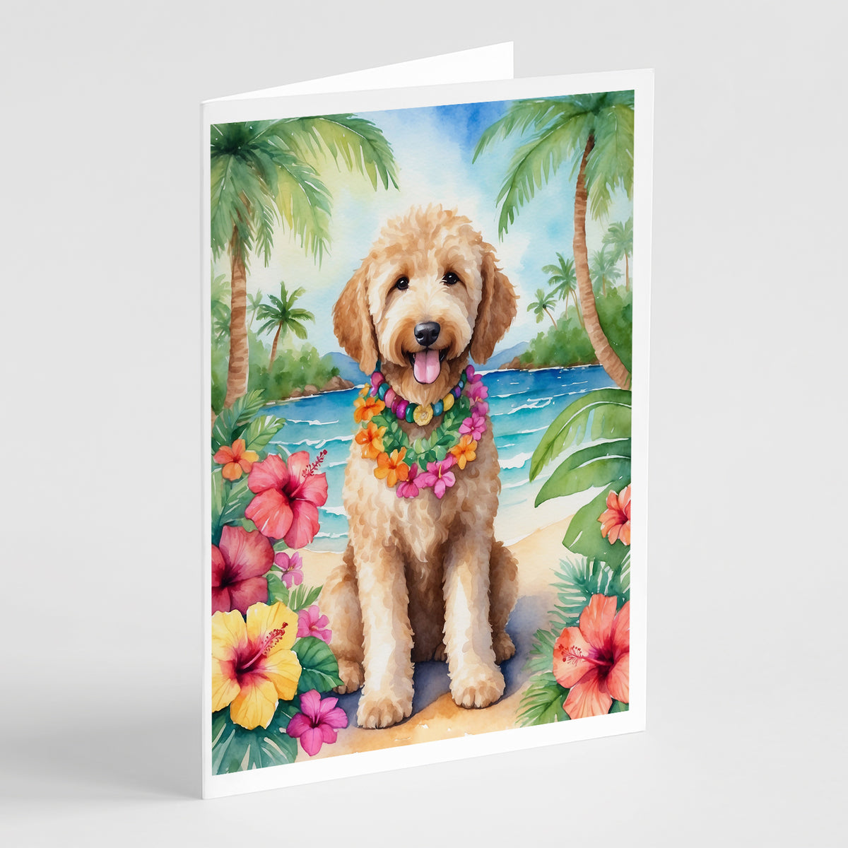 Buy this Goldendoodle Luau Greeting Cards Pack of 8