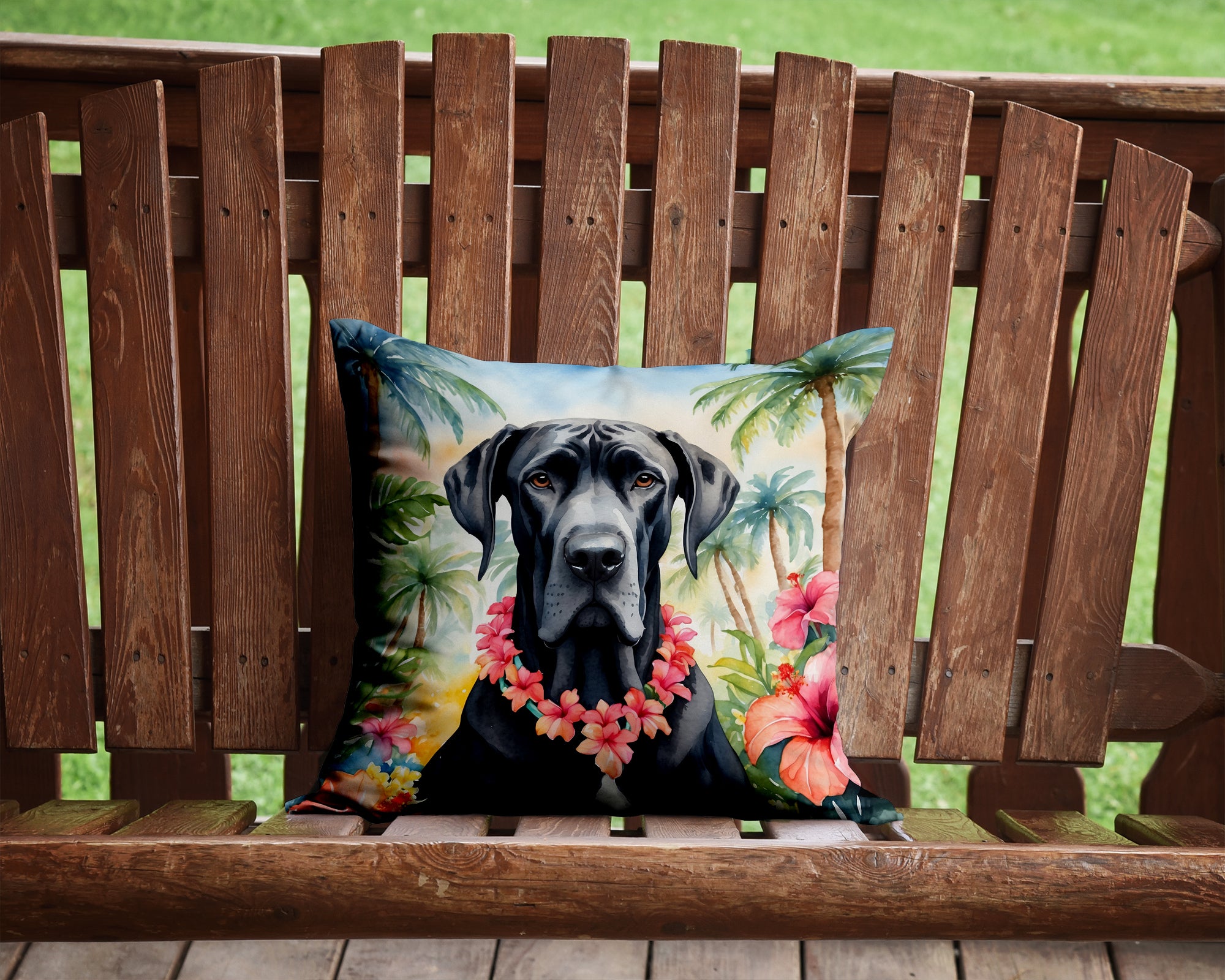 Buy this Great Dane Luau Throw Pillow