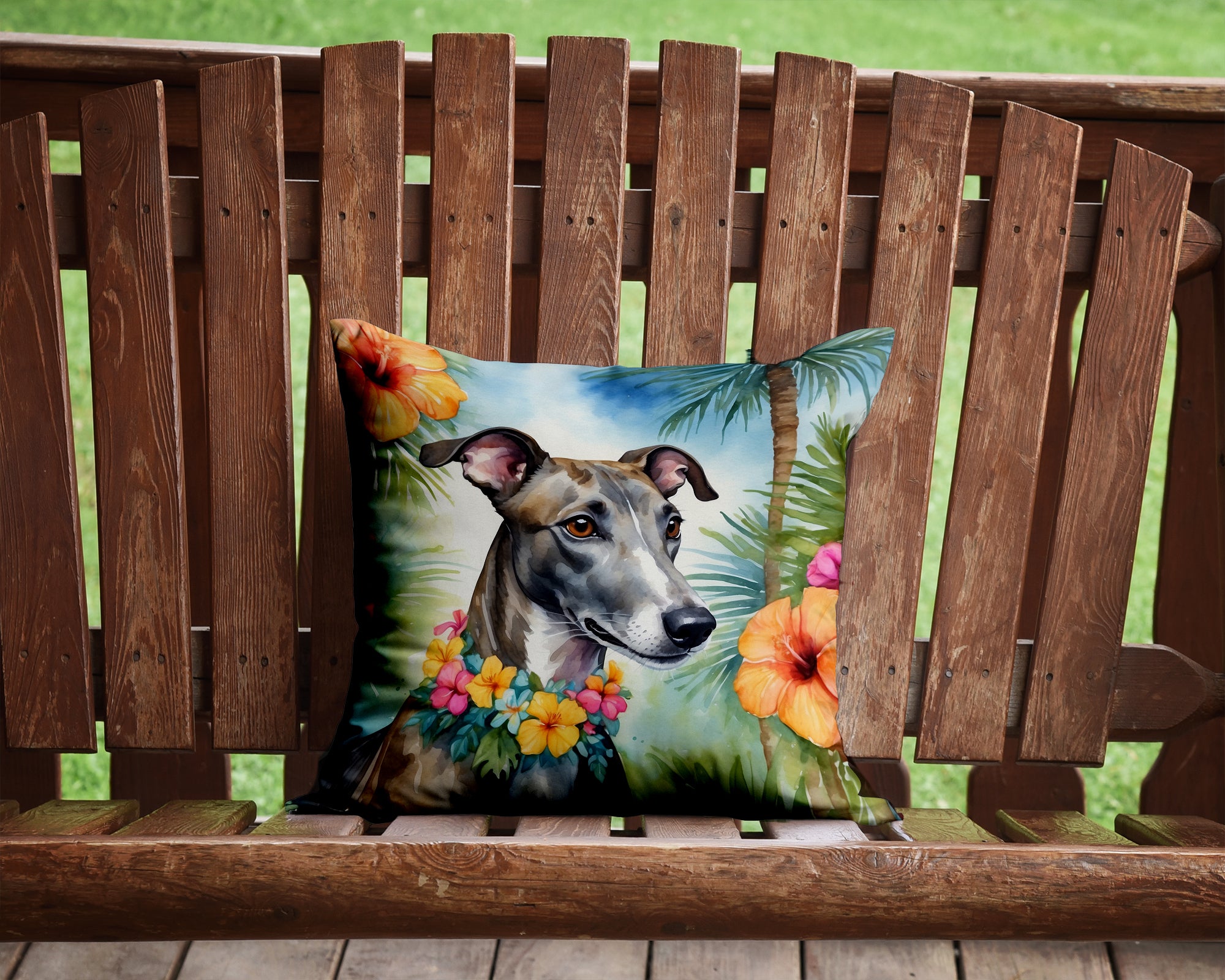 Buy this Greyhound Luau Throw Pillow