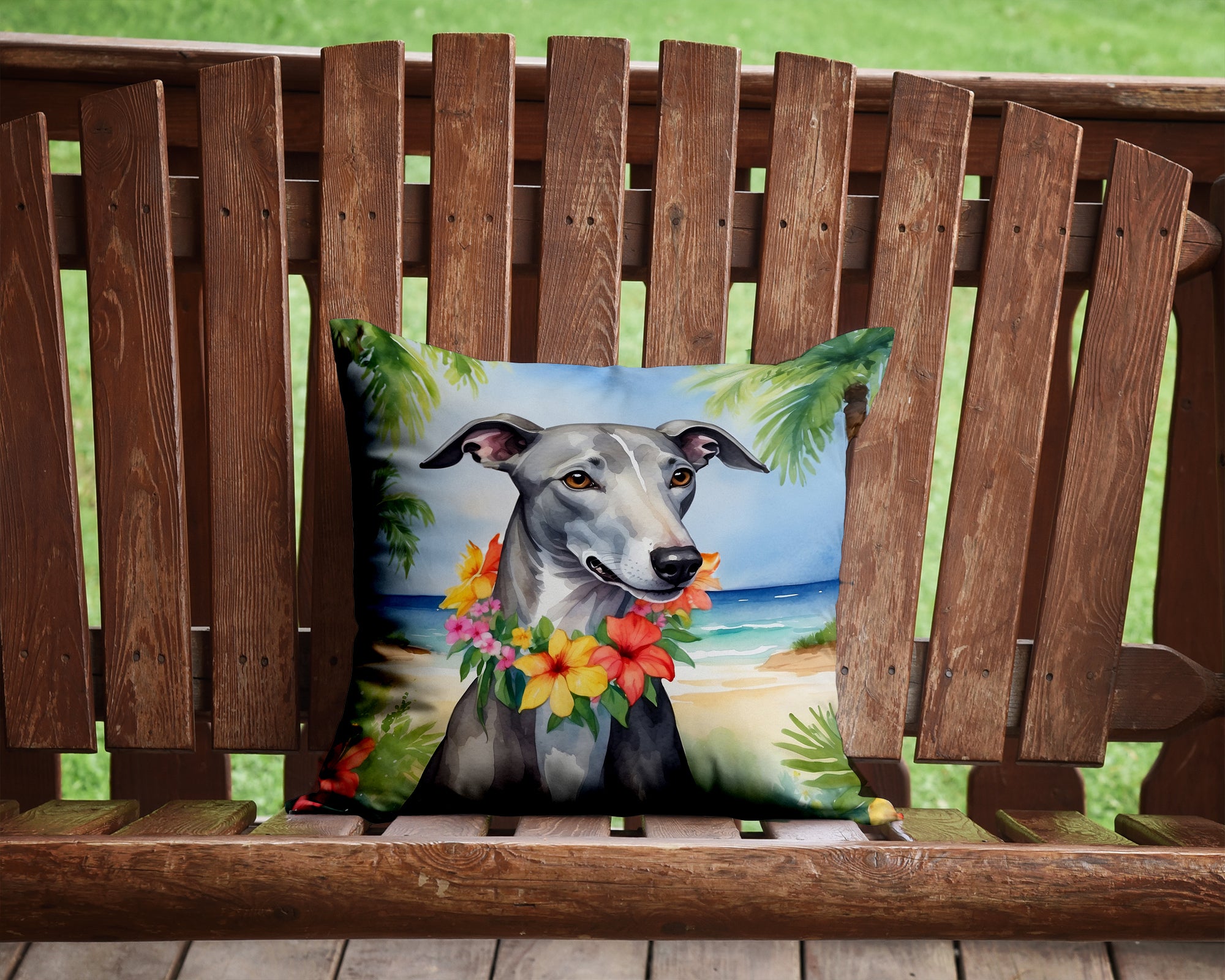 Buy this Greyhound Luau Throw Pillow