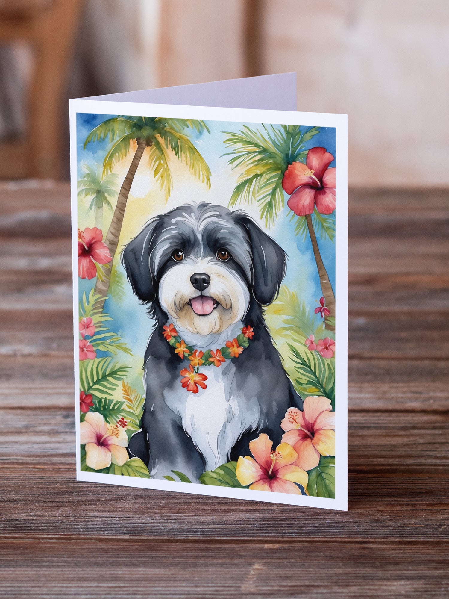 Havanese Luau Greeting Cards Pack of 8