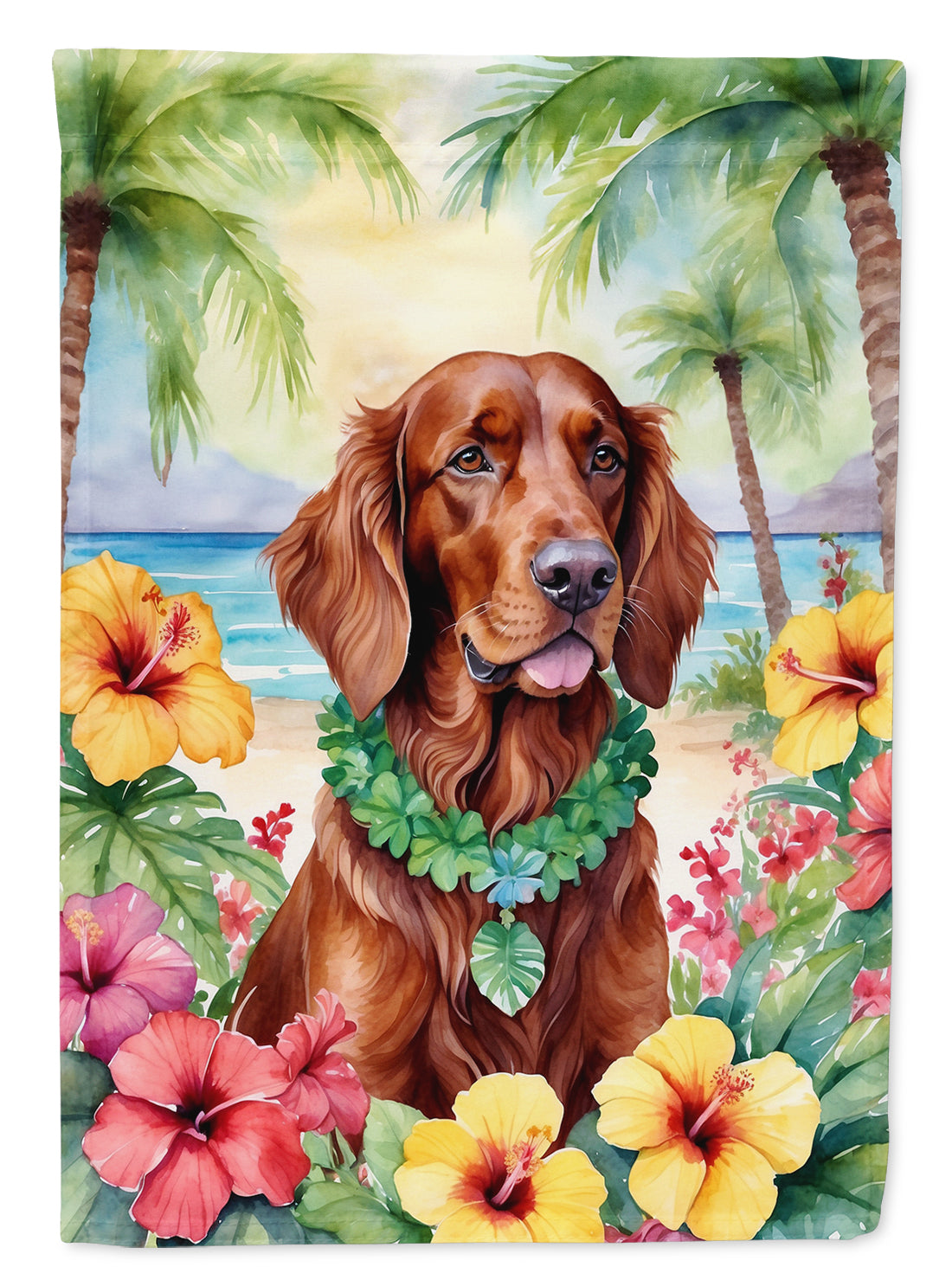 Buy this Irish Setter Luau Garden Flag