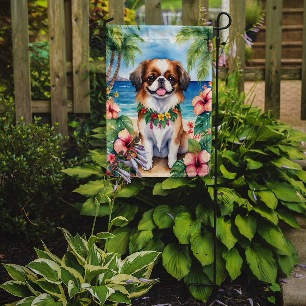 Japanese Chin Luau Garden Flag