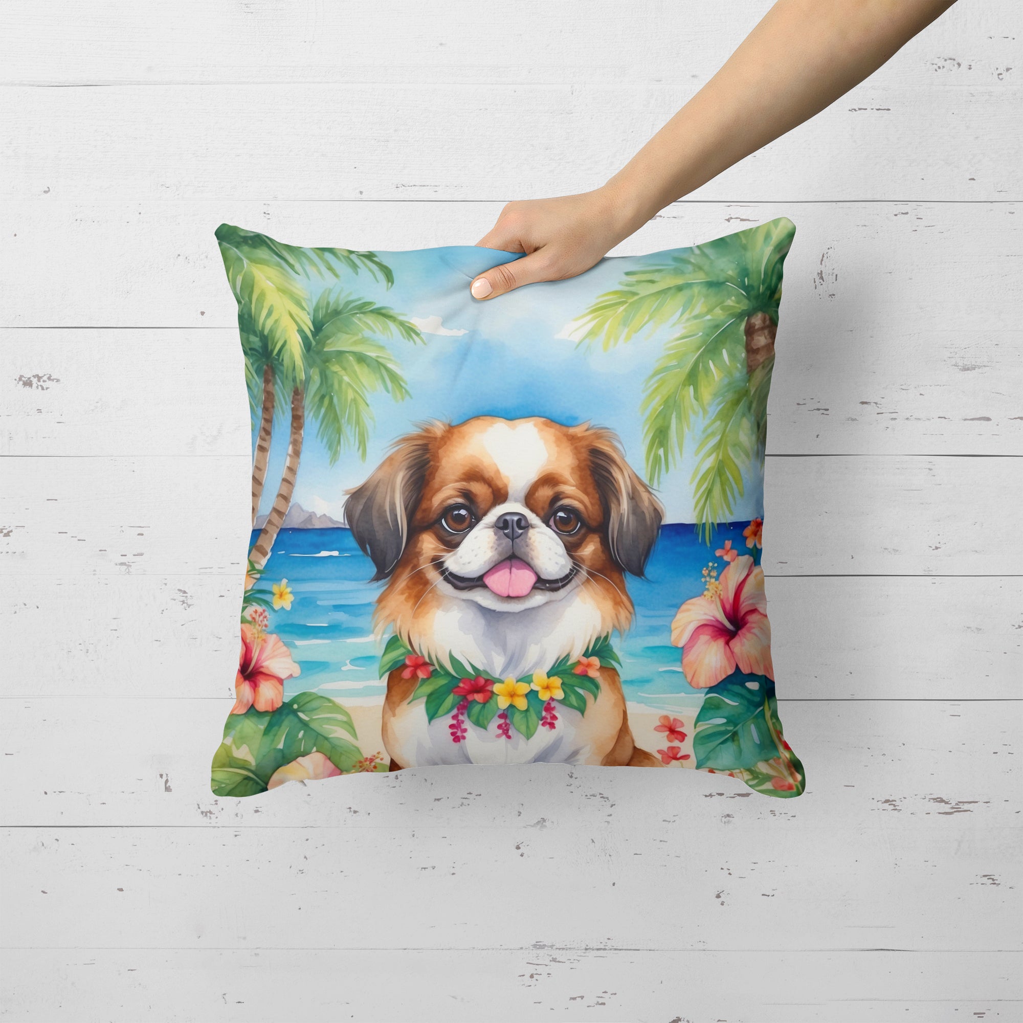 Buy this Japanese Chin Luau Throw Pillow