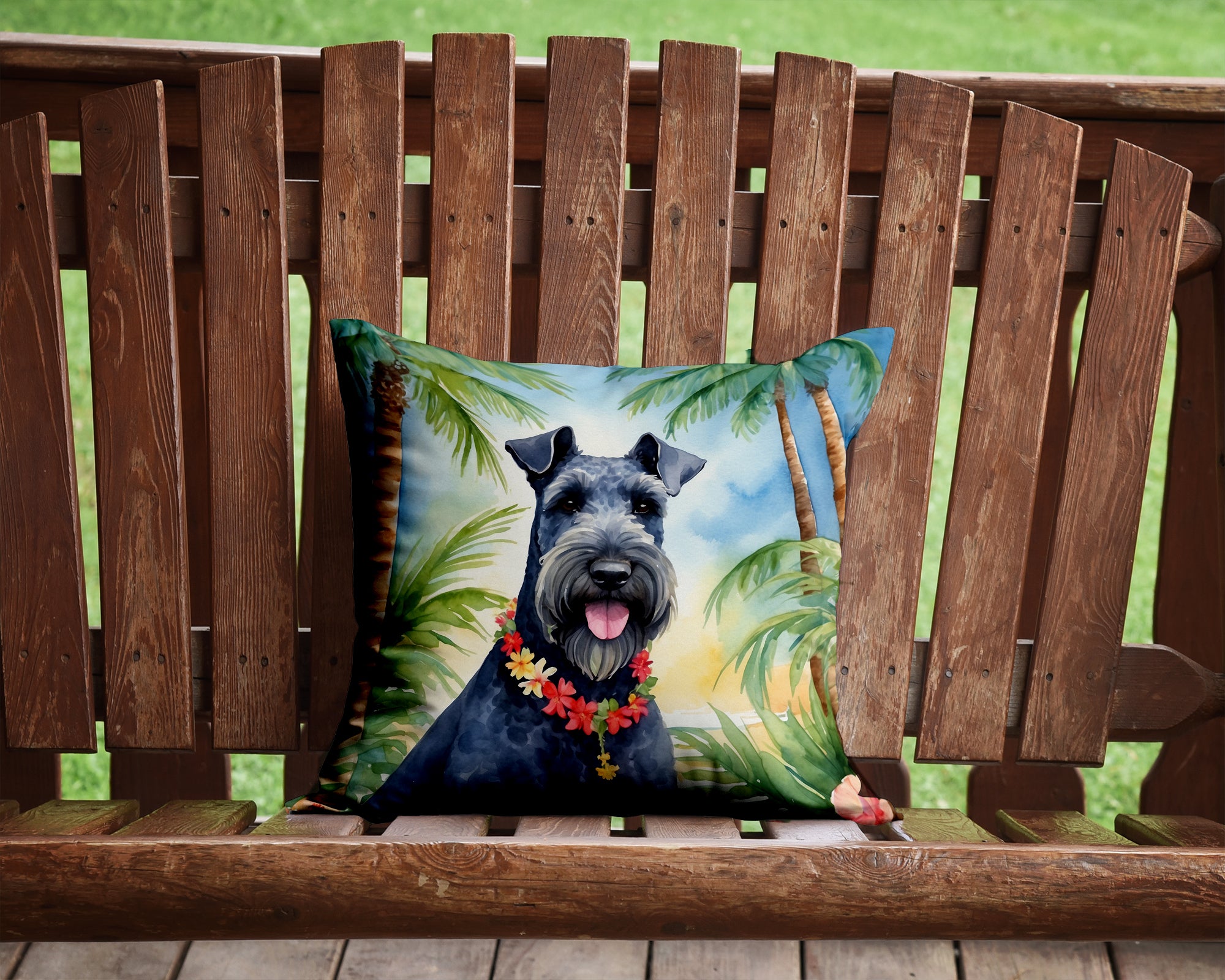 Kerry Blue Terrier Luau Throw Pillow