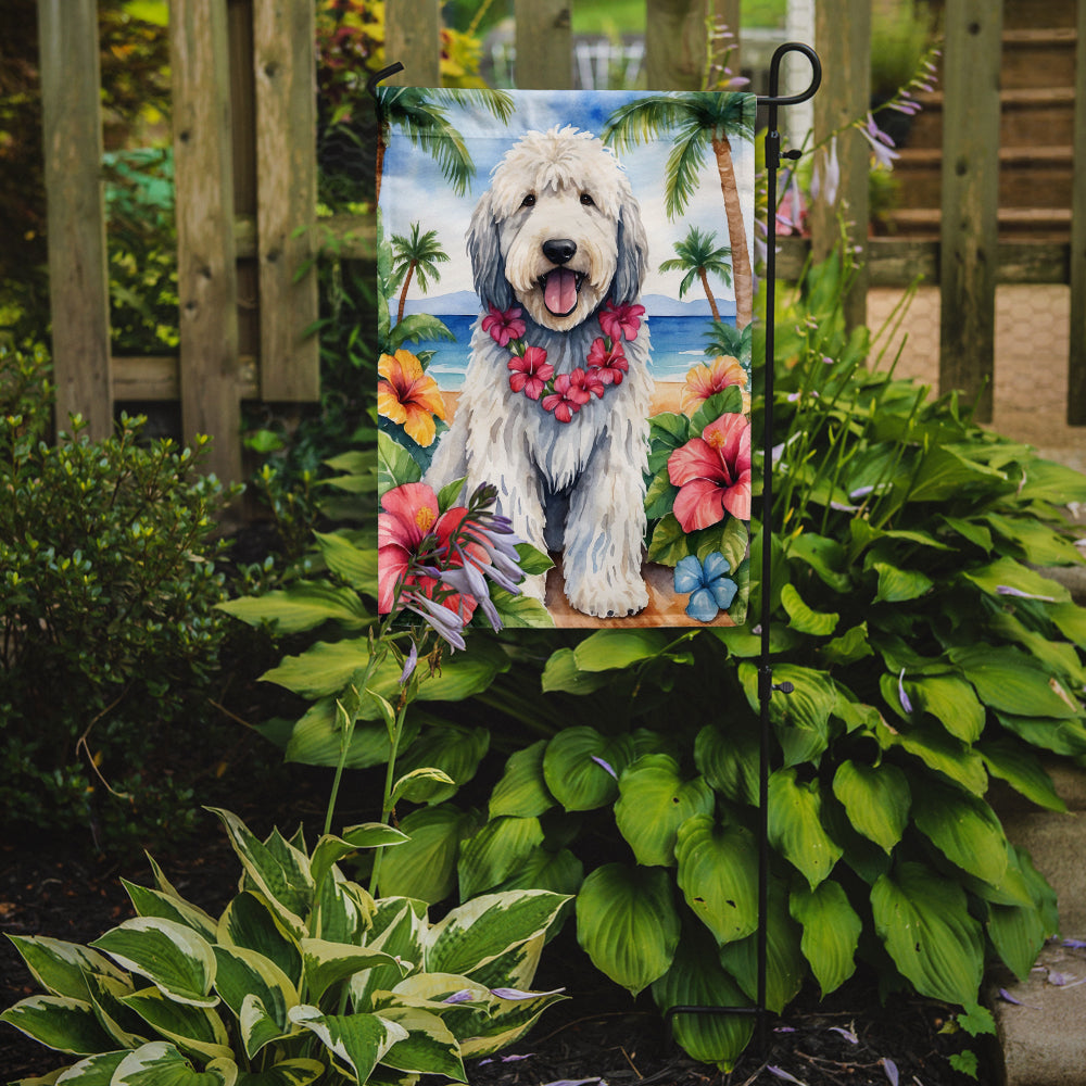 Komondor Luau Garden Flag