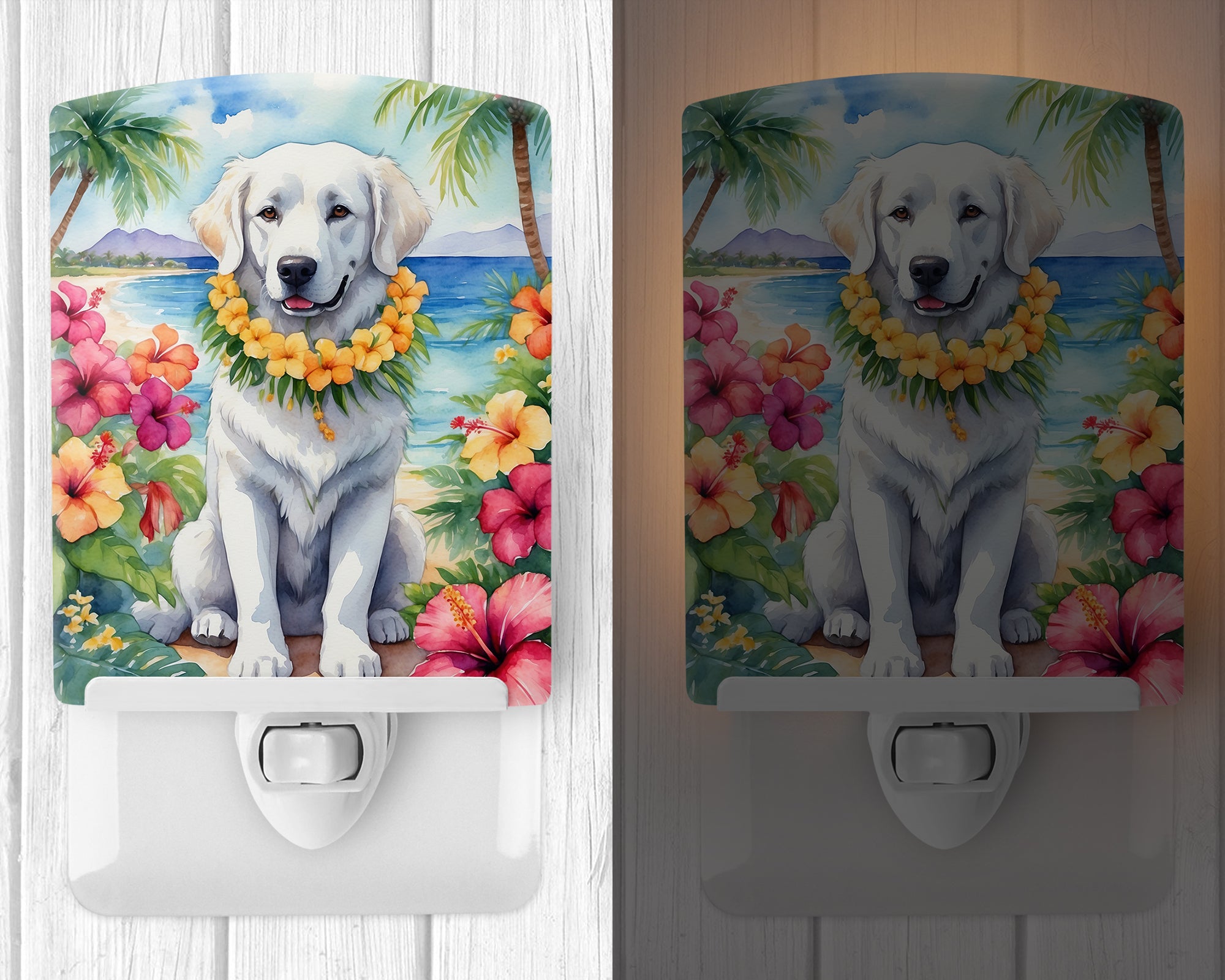 Kuvasz Luau Ceramic Night Light