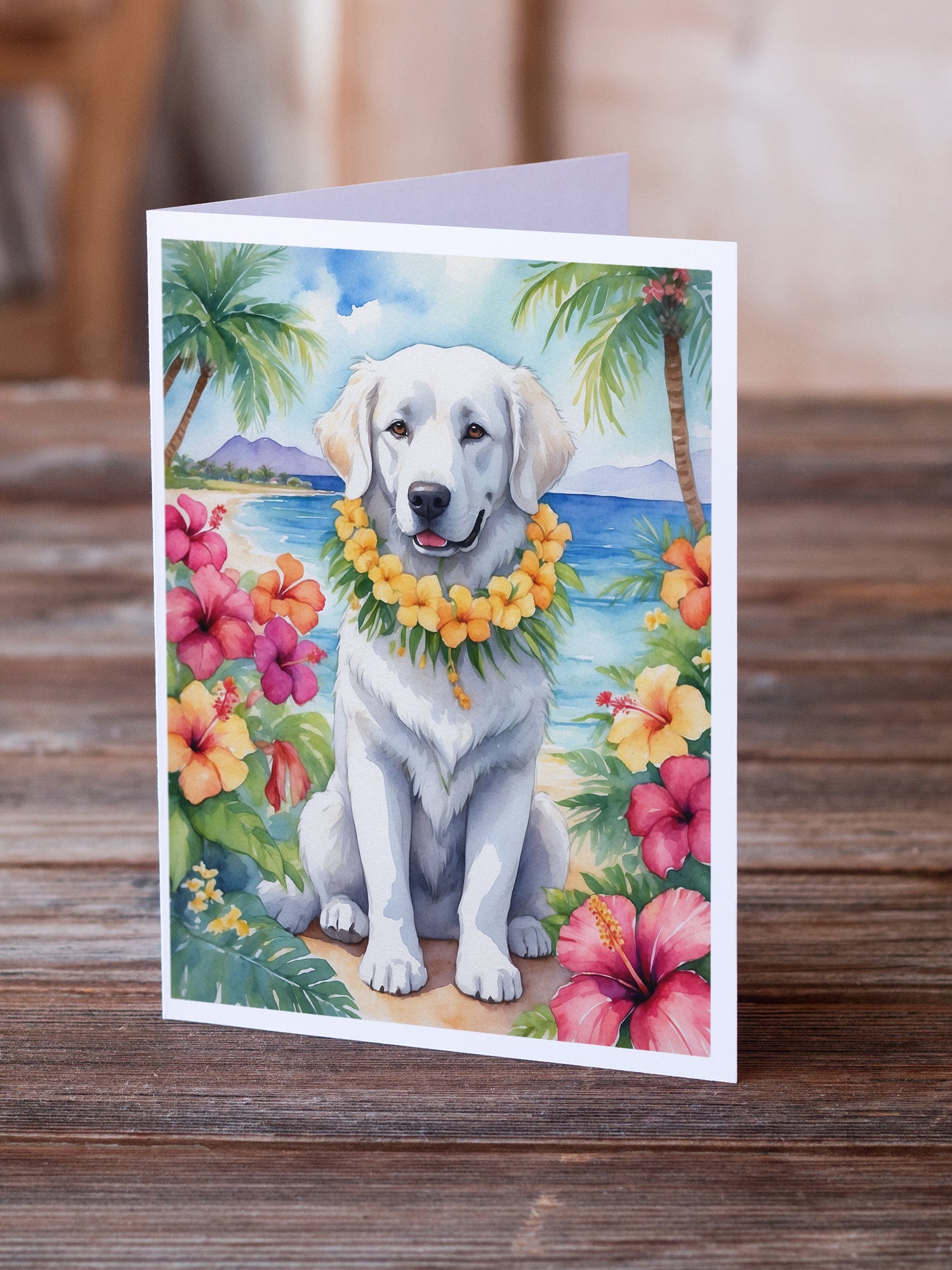 Buy this Kuvasz Luau Greeting Cards Pack of 8