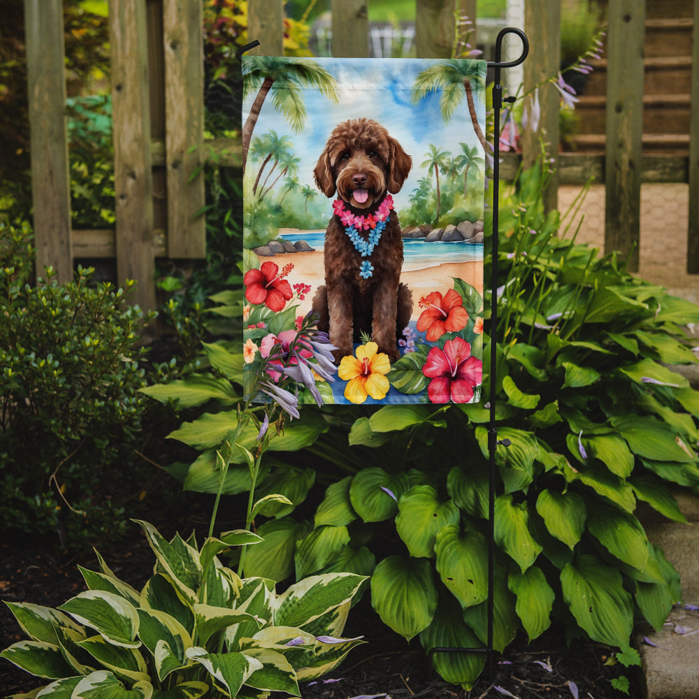 Labradoodle Luau Garden Flag