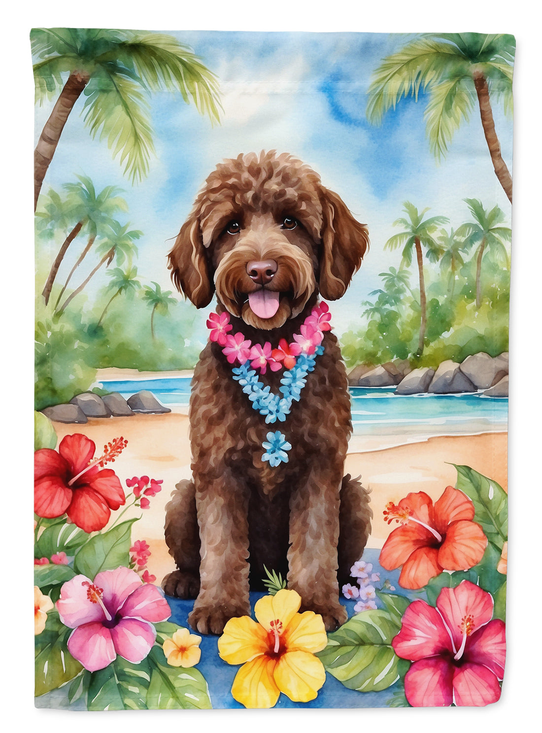 Buy this Labradoodle Luau Garden Flag