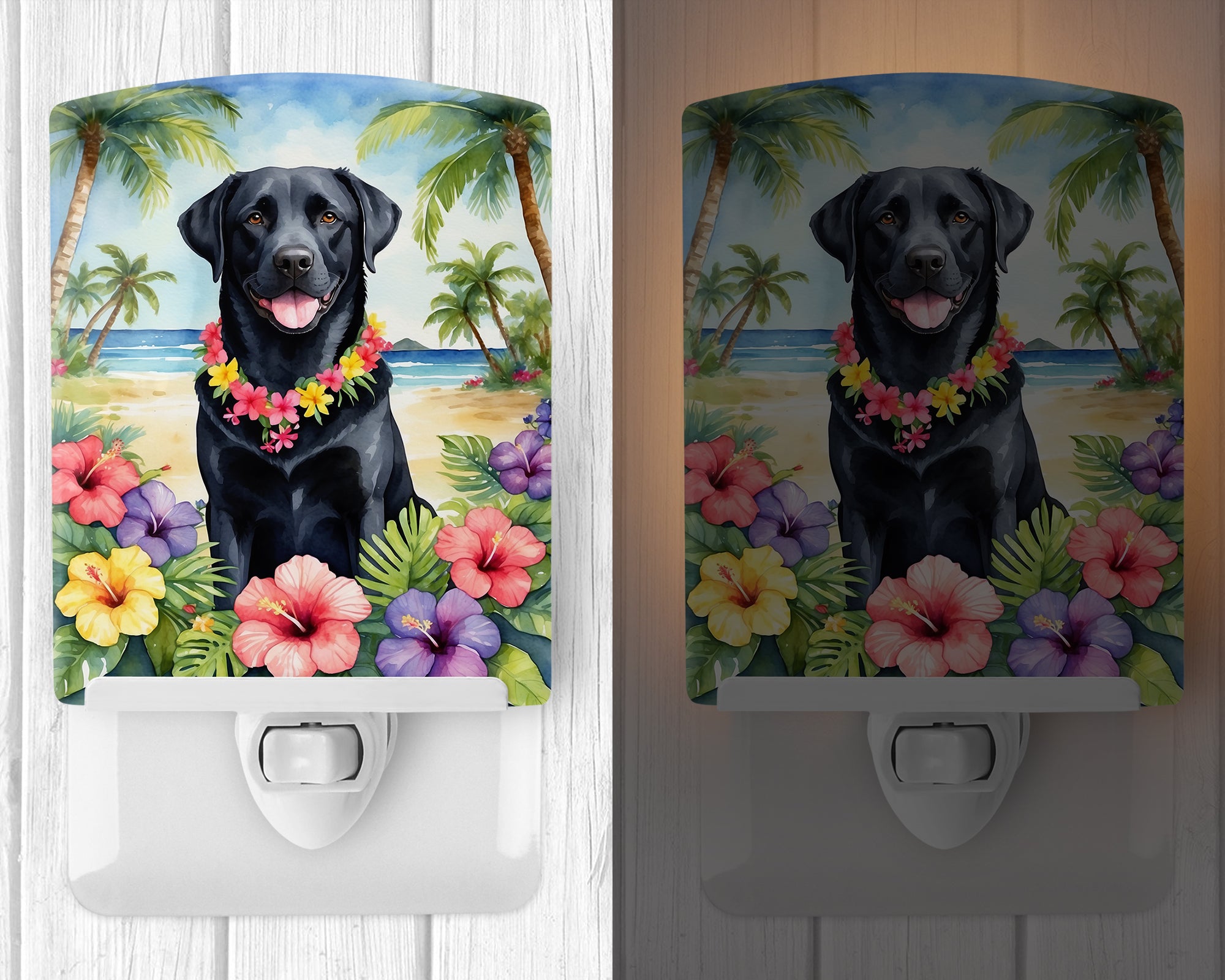 Buy this Black Labrador Retriever Luau Ceramic Night Light