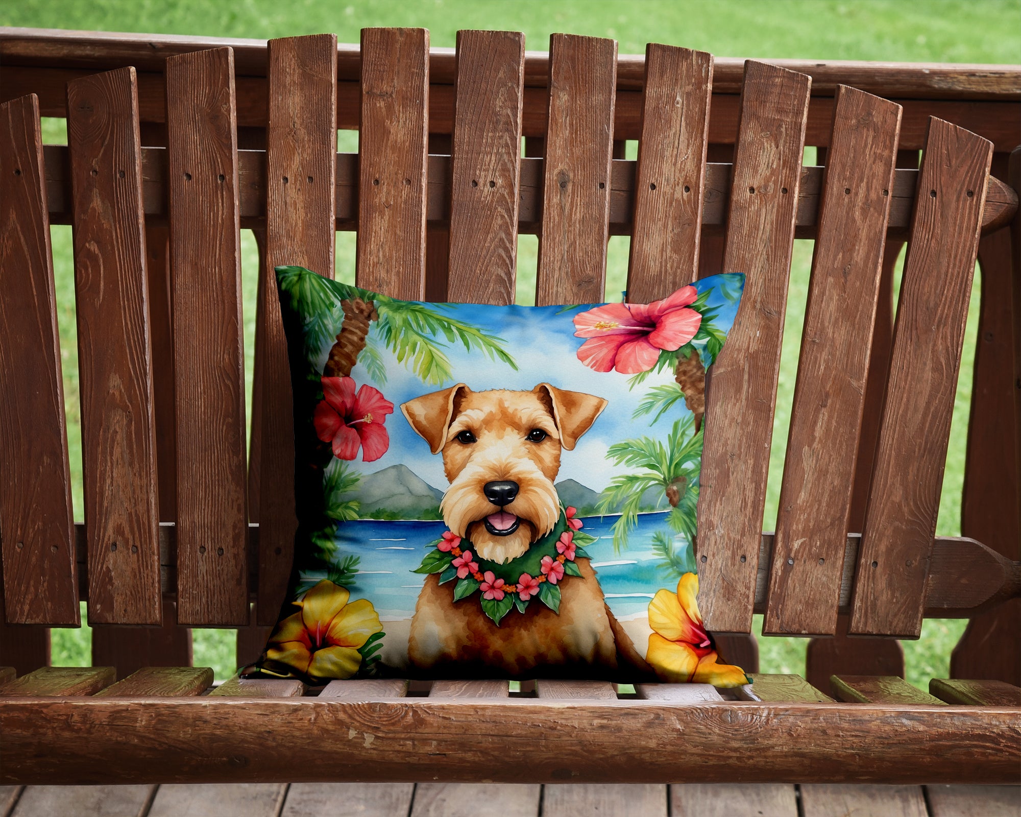 Buy this Lakeland Terrier Luau Throw Pillow