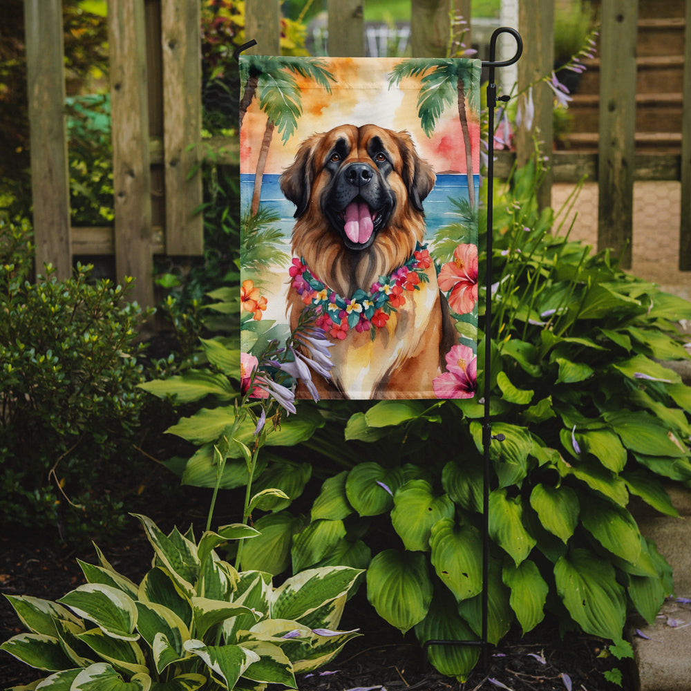 Leonberger Luau Garden Flag