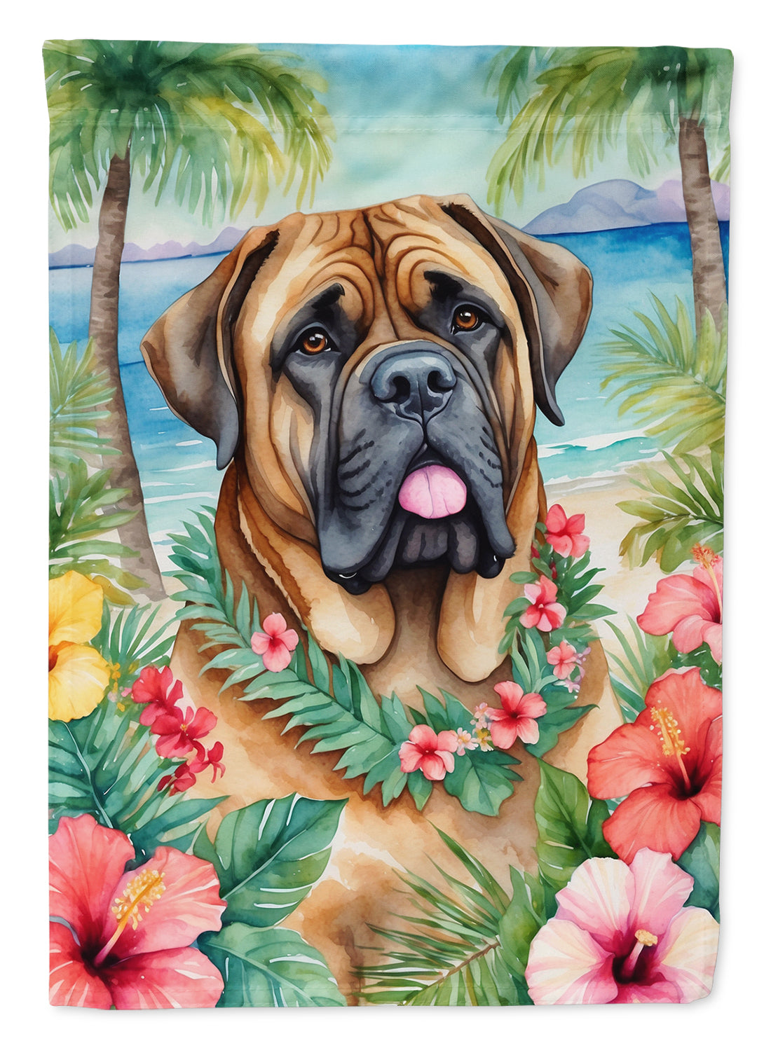 Buy this Mastiff Luau Garden Flag