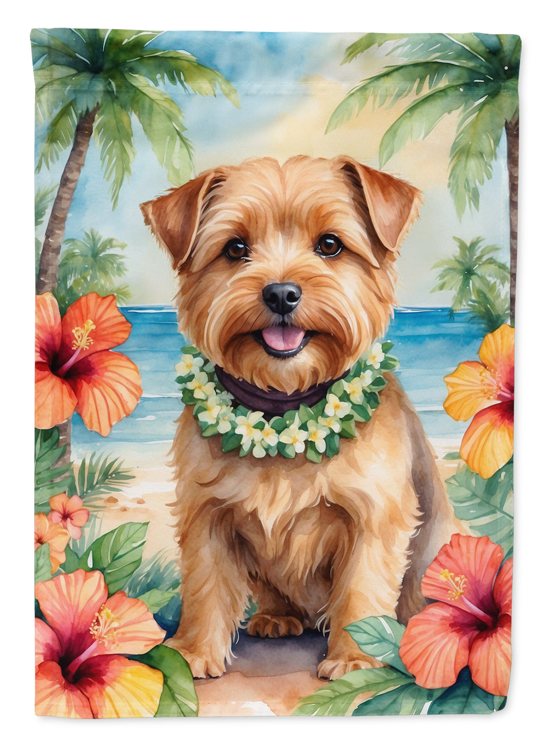 Buy this Norfolk Terrier Luau House Flag