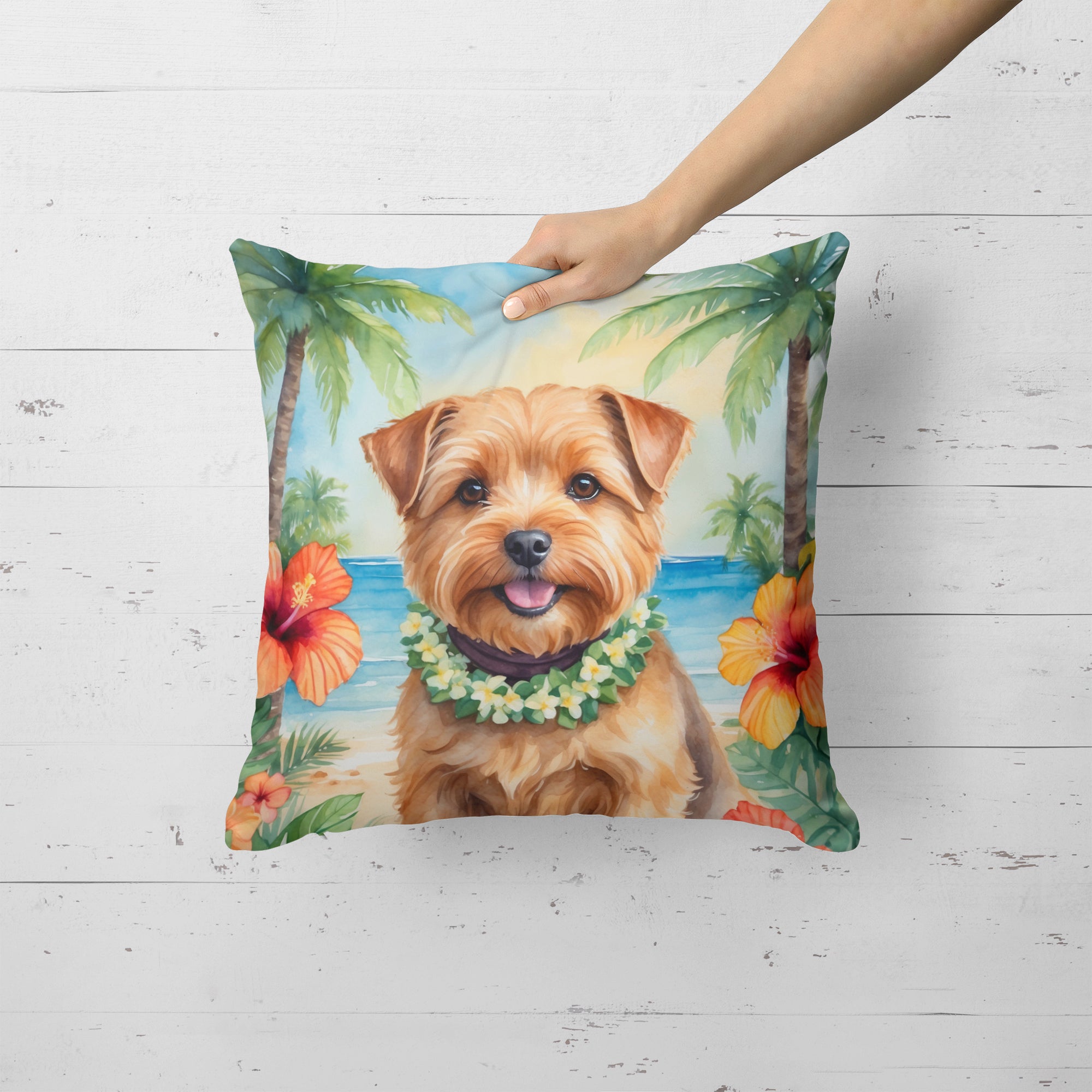 Buy this Norfolk Terrier Luau Throw Pillow