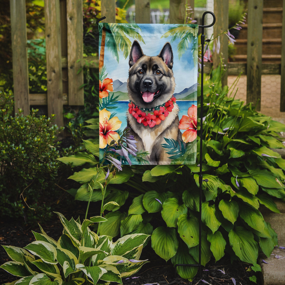 Buy this Norwegian Elkhound Luau Garden Flag