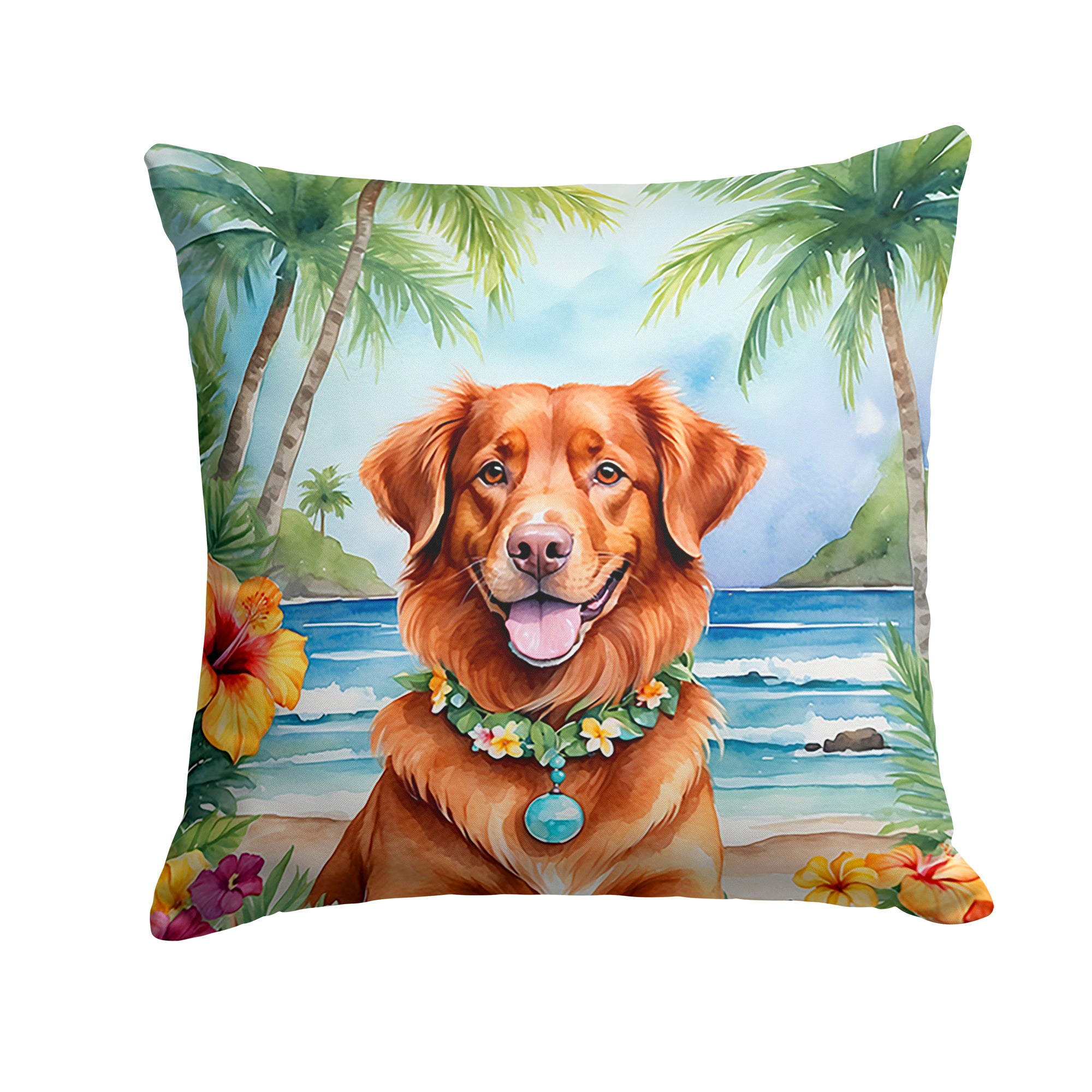 Buy this Nova Scotia Duck Tolling Retriever Luau Throw Pillow