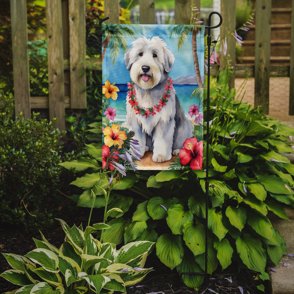 Buy this Old English Sheepdog Luau Garden Flag