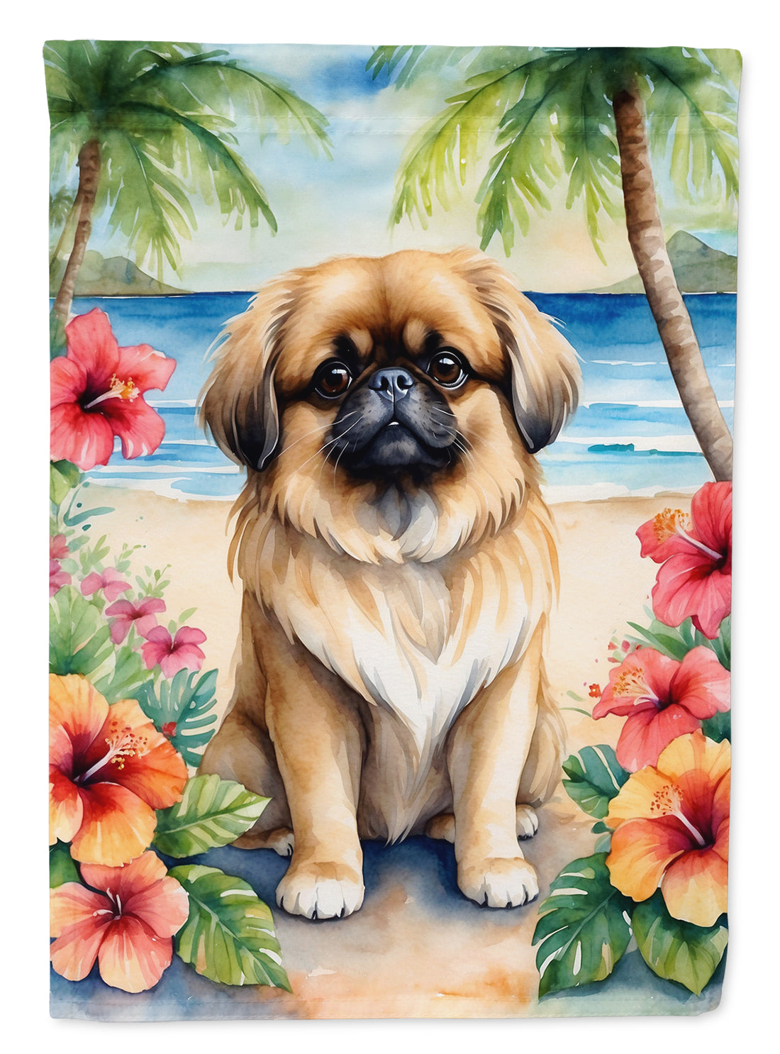 Buy this Pekingese Luau House Flag