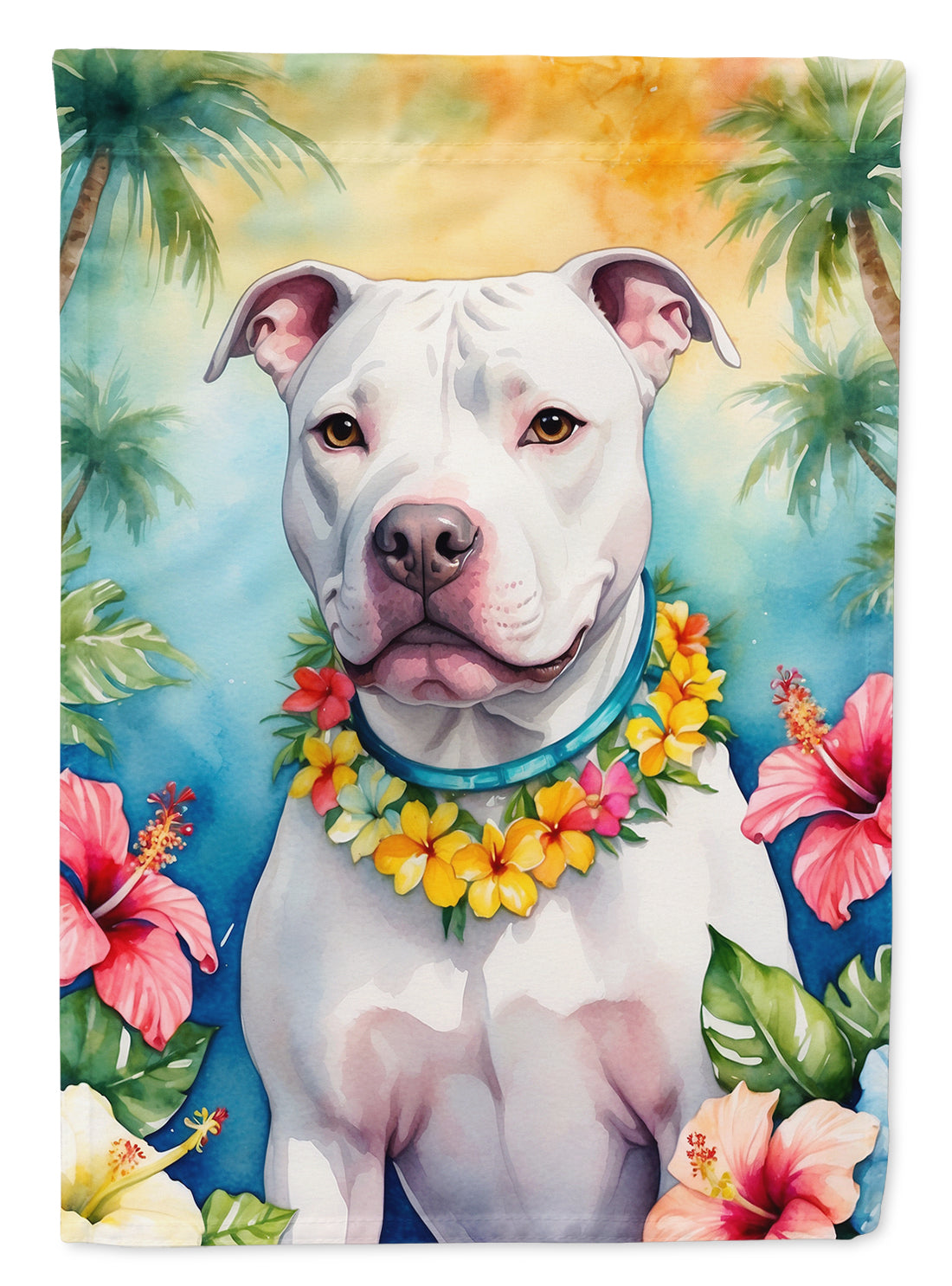 Buy this Pit Bull Terrier Luau Garden Flag