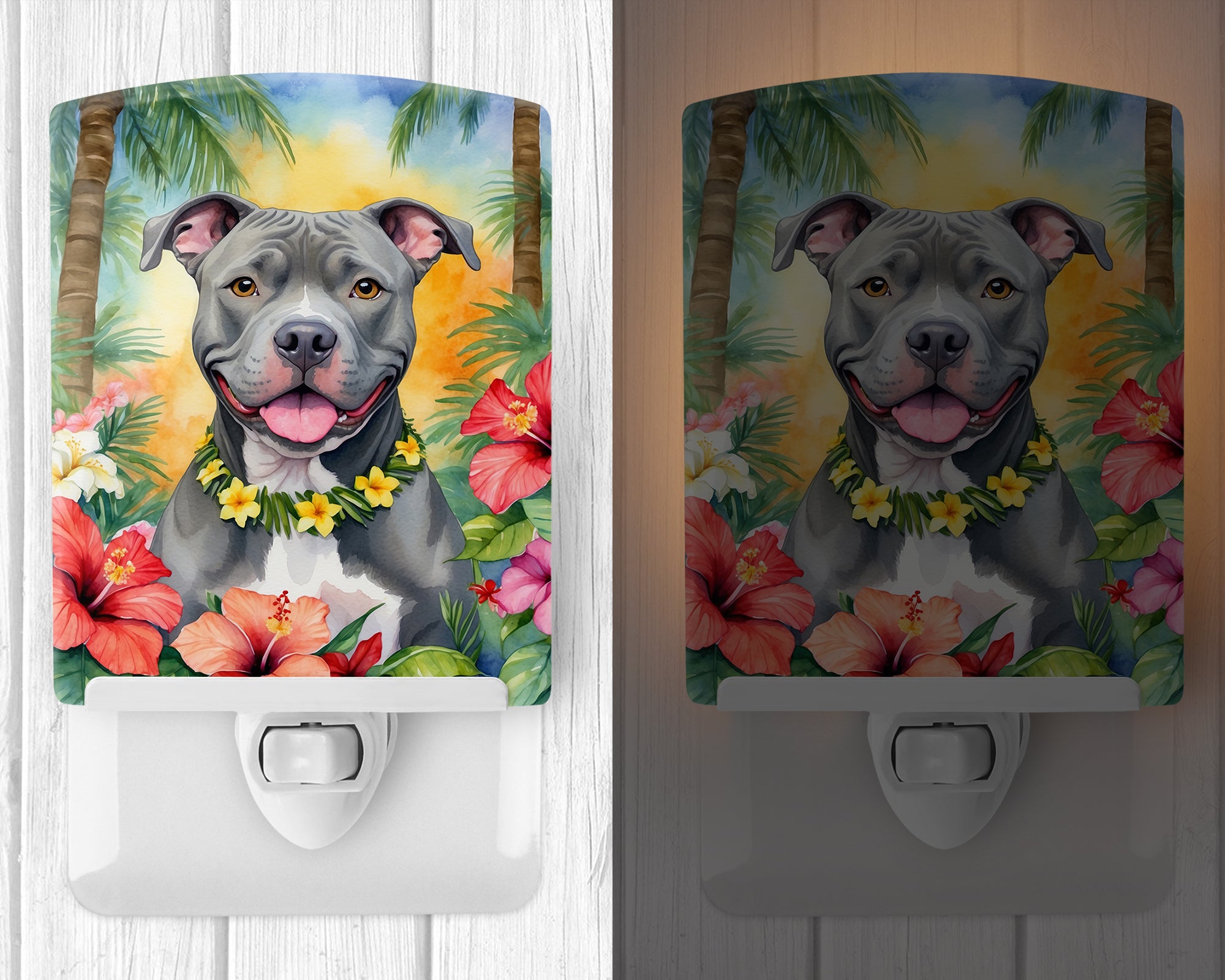 Buy this Pit Bull Terrier Luau Ceramic Night Light