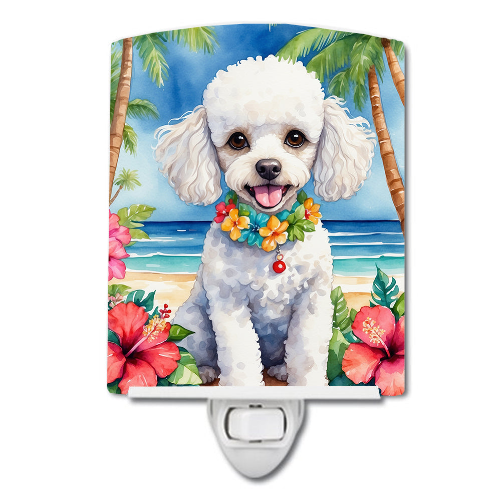 Buy this White Poodle Luau Ceramic Night Light