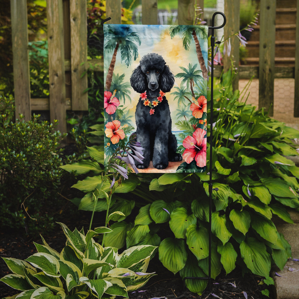 Buy this Black Poodle Luau Garden Flag