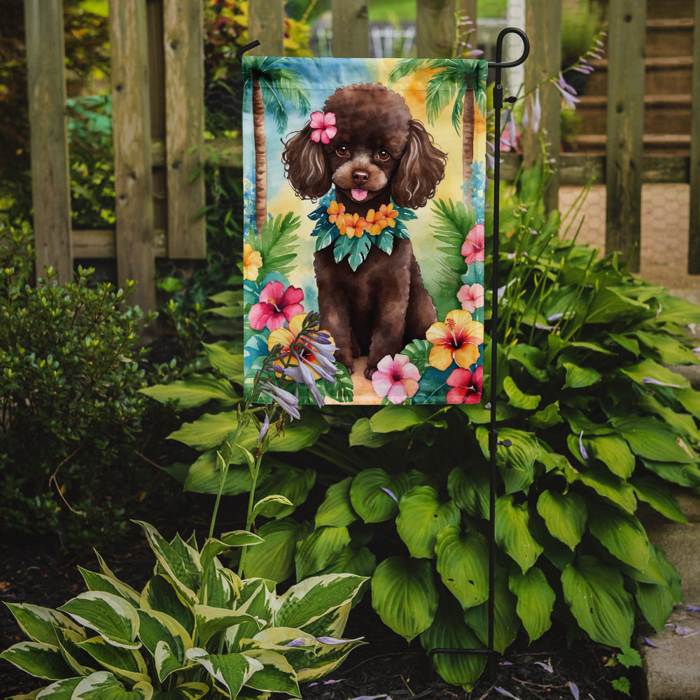 Buy this Chocolate Poodle Luau Garden Flag