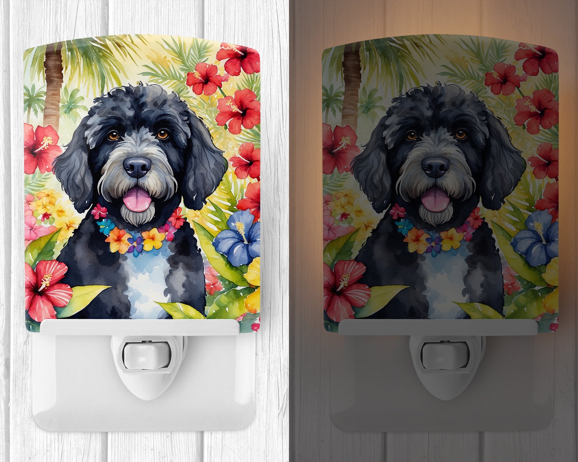 Buy this Portuguese Water Dog Luau Ceramic Night Light