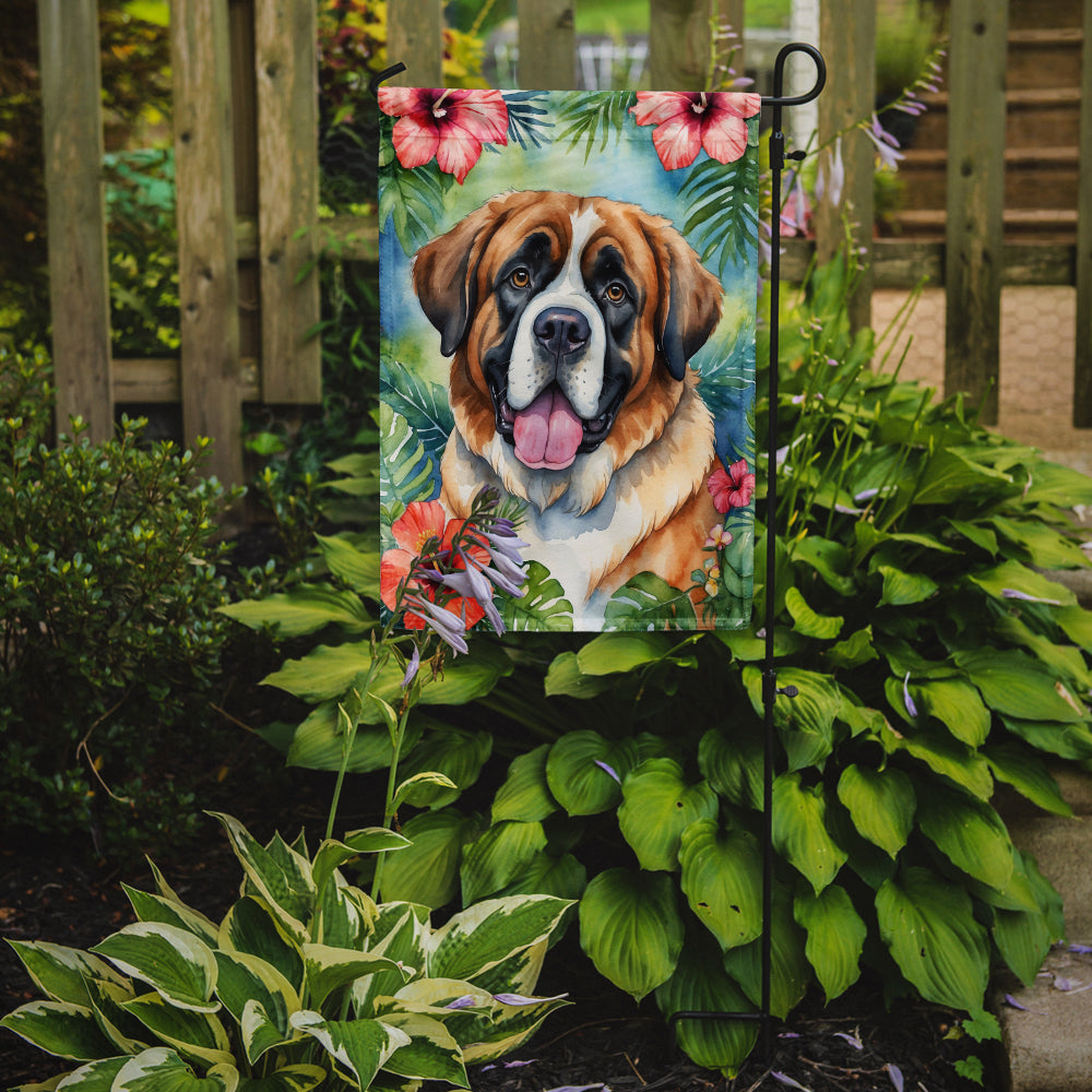 Buy this Saint Bernard Luau Garden Flag