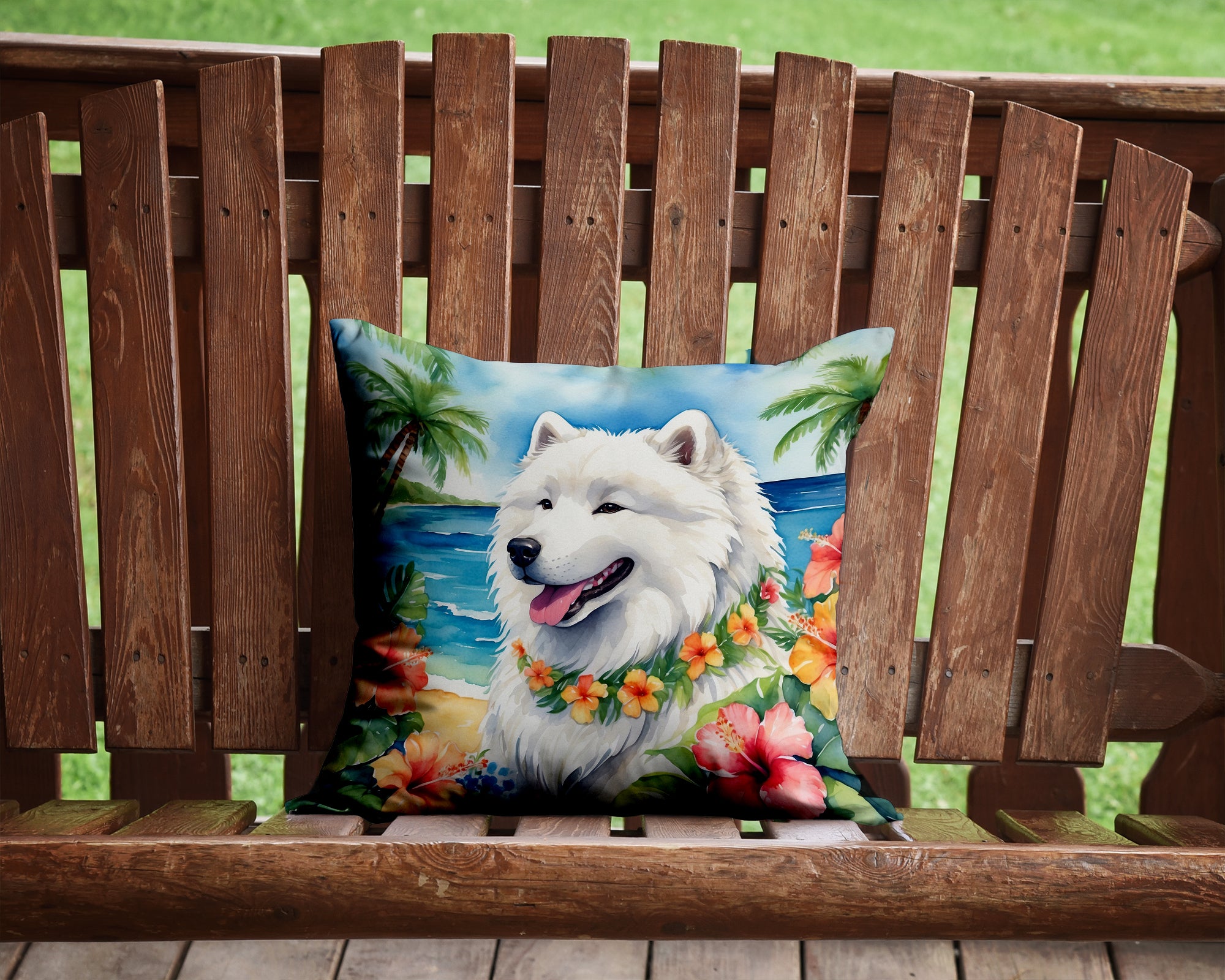 Buy this Samoyed Luau Throw Pillow