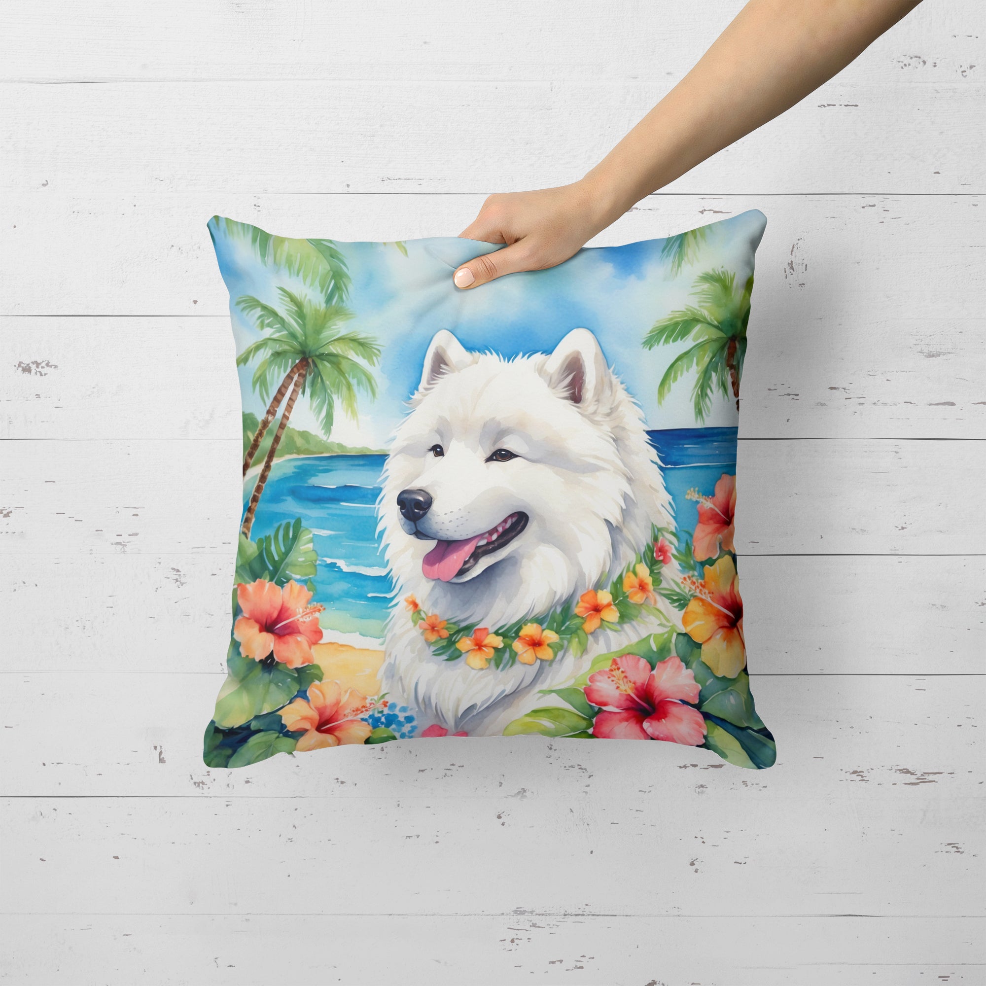 Buy this Samoyed Luau Throw Pillow