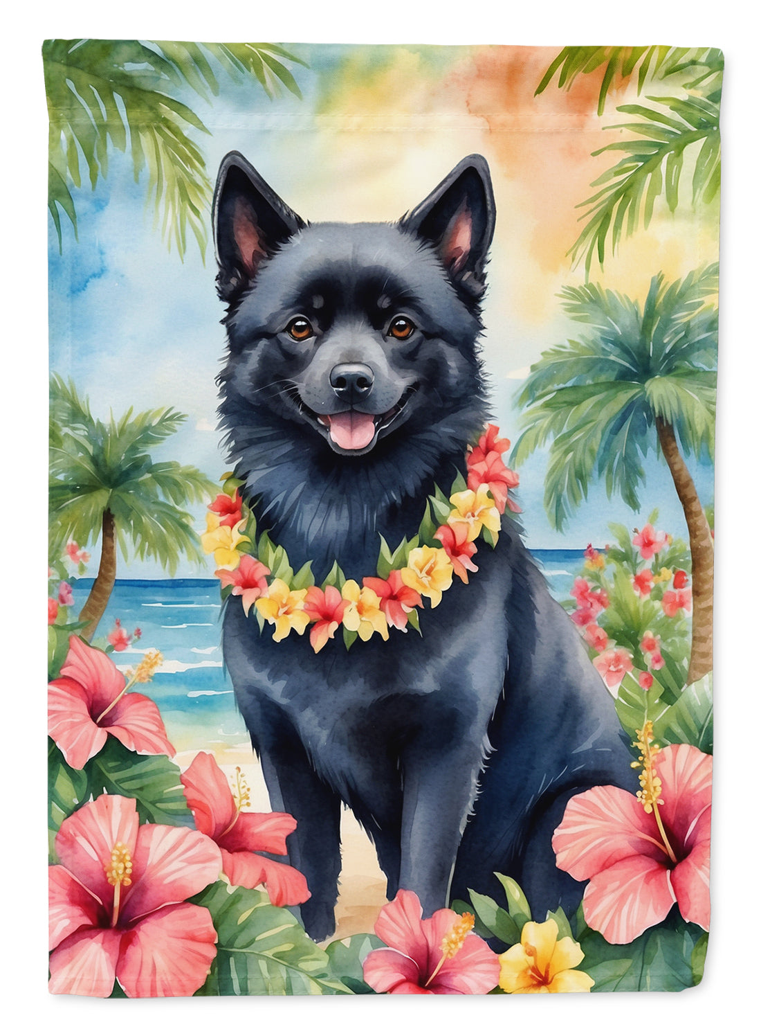 Buy this Schipperke Luau Garden Flag