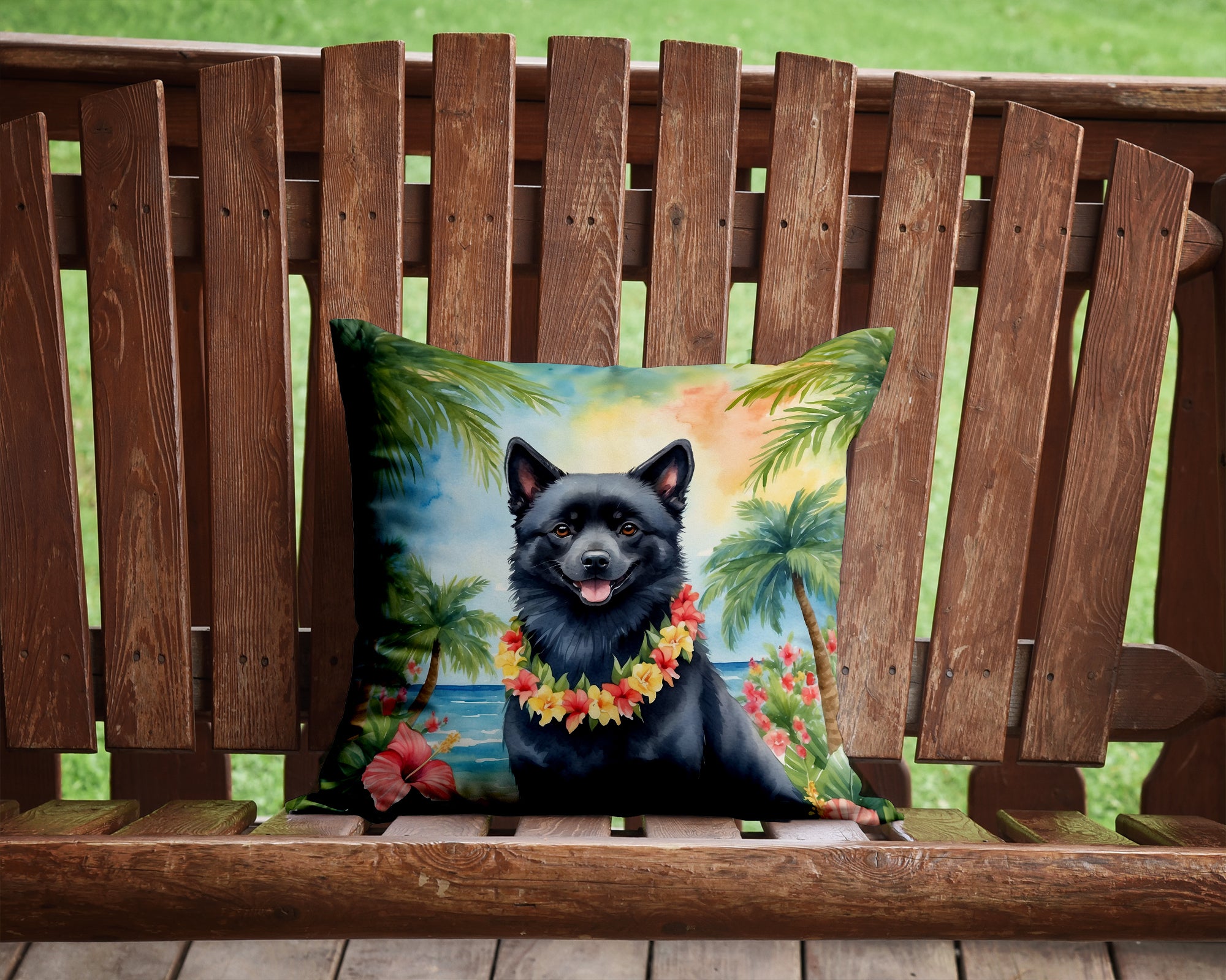 Buy this Schipperke Luau Throw Pillow