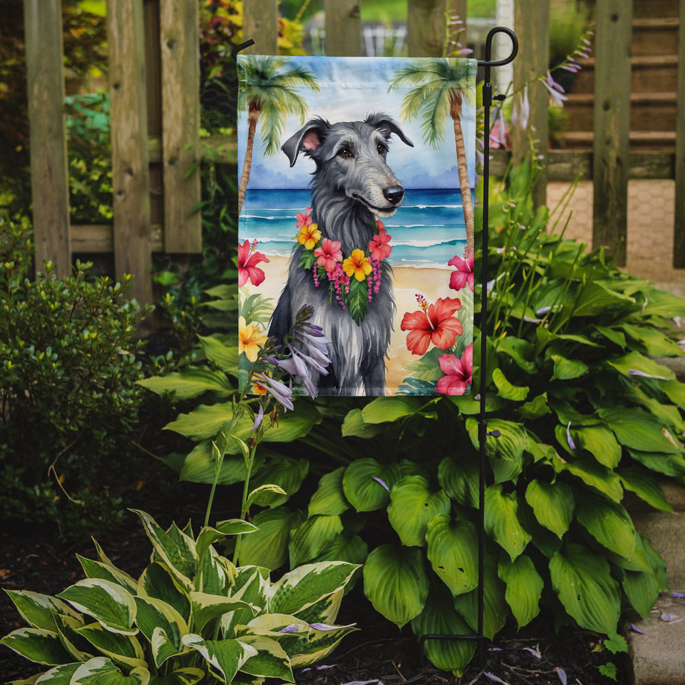 Scottish Deerhound Luau Garden Flag