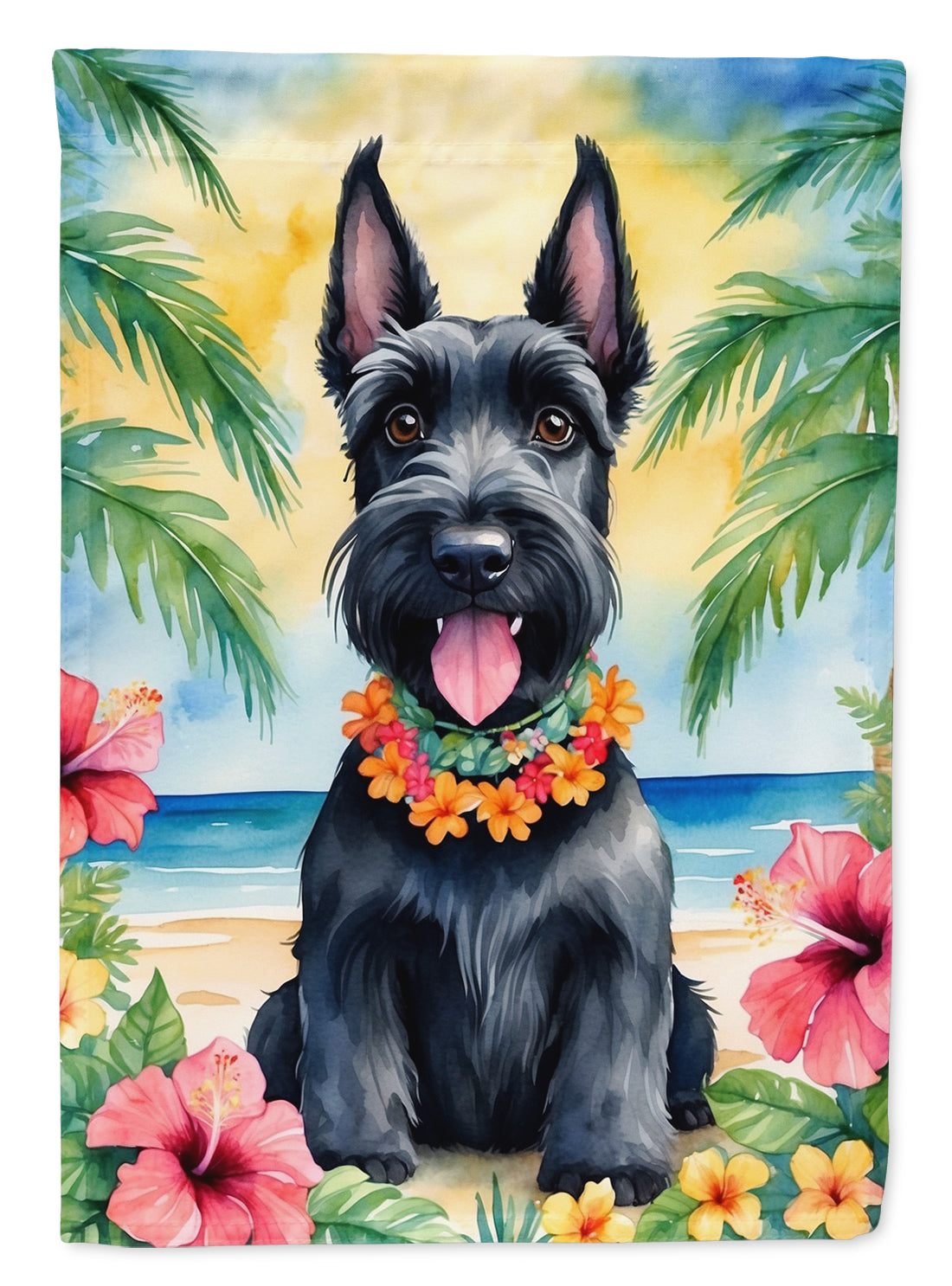 Buy this Scottish Terrier Luau House Flag