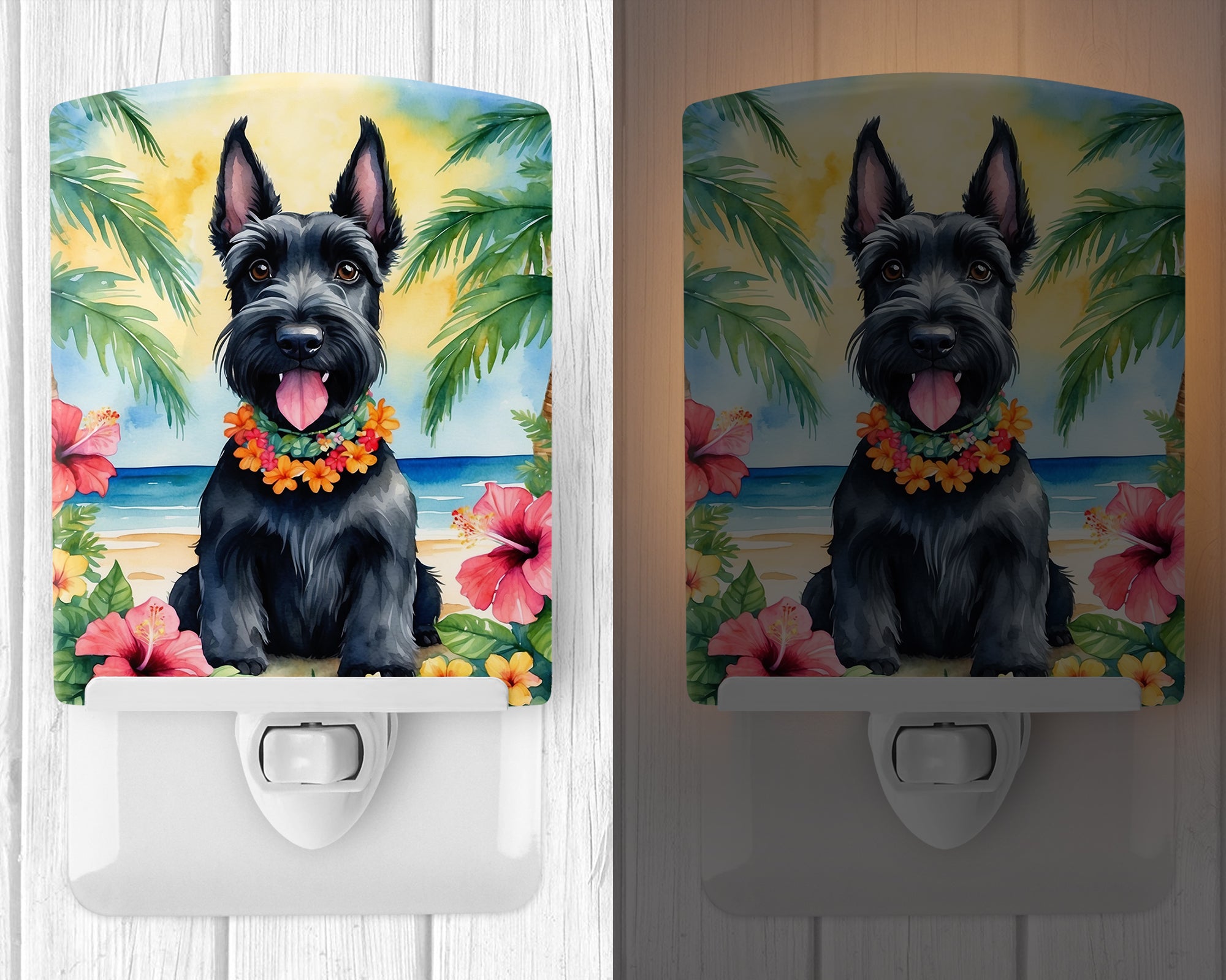 Scottish Terrier Luau Ceramic Night Light