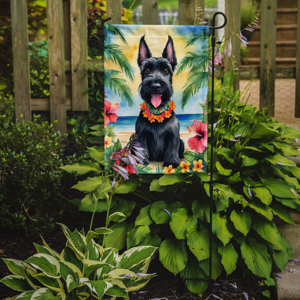 Scottish Terrier Luau Garden Flag