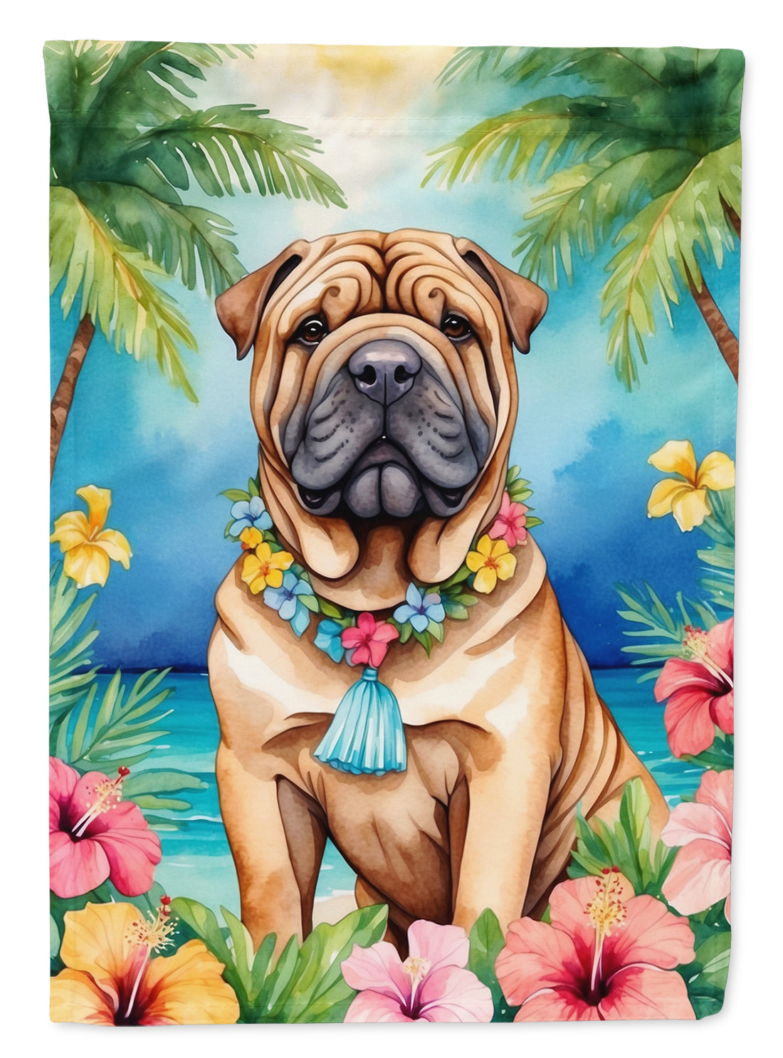 Buy this Shar Pei Luau House Flag